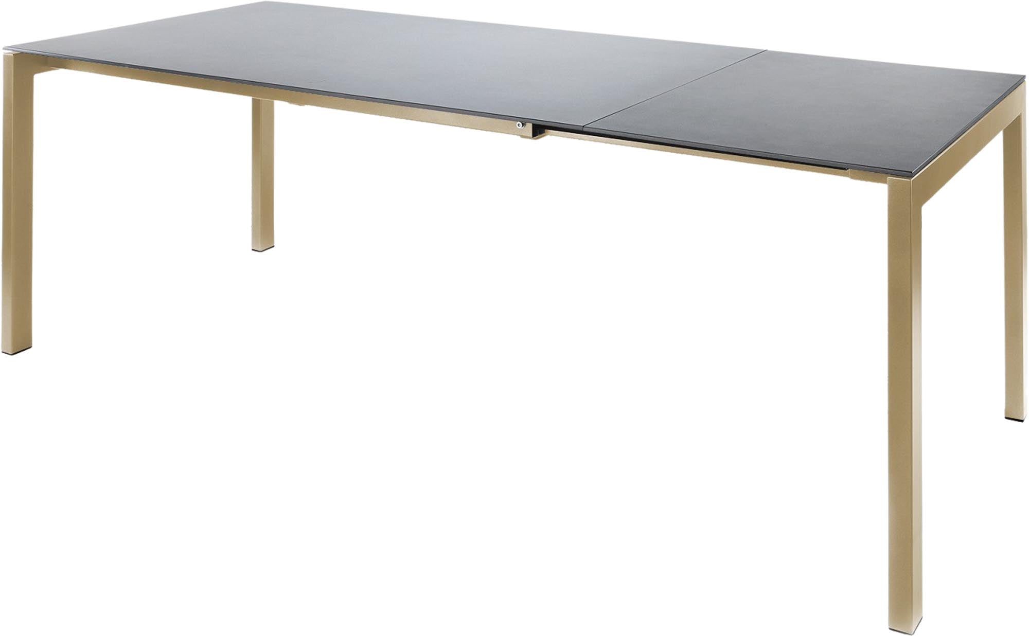 Luzern Glasfaser-Gartentisch 220/280x100 ausziehbar in Alusilber präsentiert im Onlineshop von KAQTU Design AG. Gartentisch ist von Schaffner