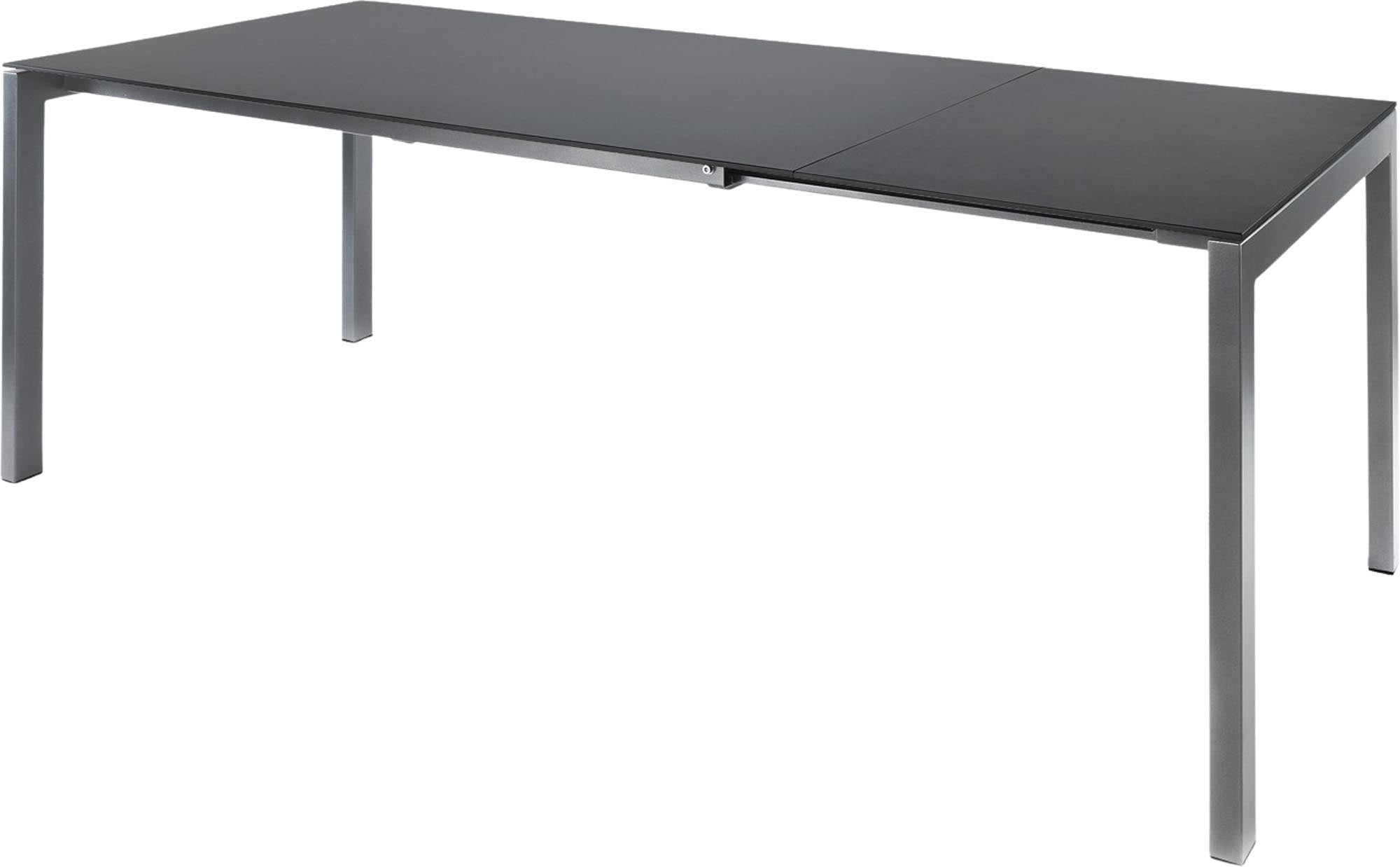 Luzern Glasfaser-Gartentisch 140/200x80 ausziehbar in Graphit präsentiert im Onlineshop von KAQTU Design AG. Gartentisch ist von Schaffner