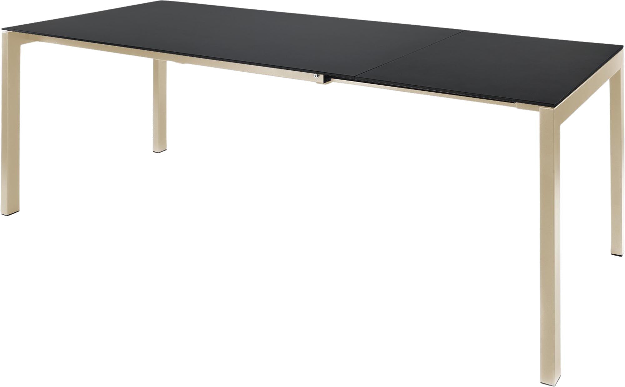 Eleganter Luzern Glasfaser-Gartentisch 140/200x80 cm, ausziehbar, wetterfest, robust, modernes Design, Schweizer Qualität – perfekt für Garten, Balkon & Terrasse.