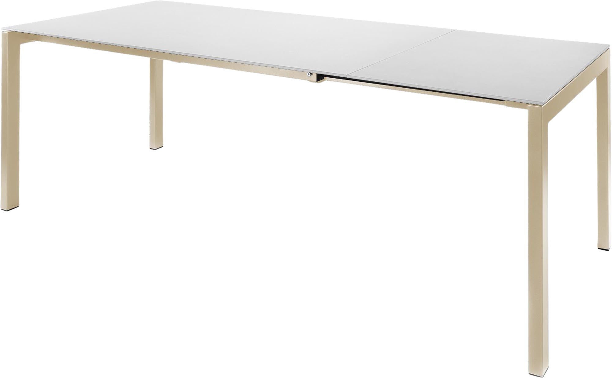 Luzern Glasfaser-Gartentisch 140/200x80 ausziehbar in Weiss präsentiert im Onlineshop von KAQTU Design AG. Gartentisch ist von Schaffner