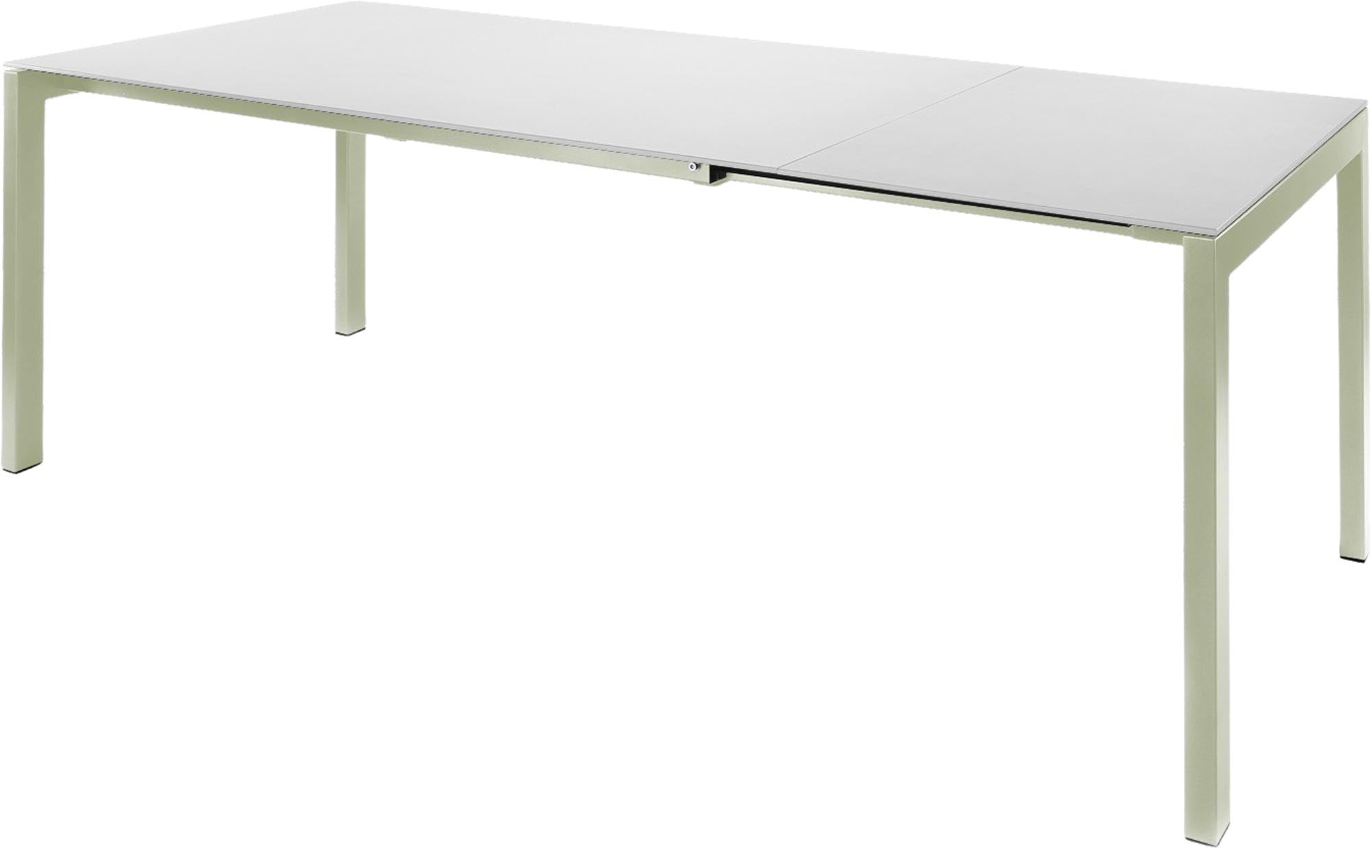 Luzern Glasfaser-Gartentisch 140/200x80 ausziehbar in Weiss präsentiert im Onlineshop von KAQTU Design AG. Gartentisch ist von Schaffner