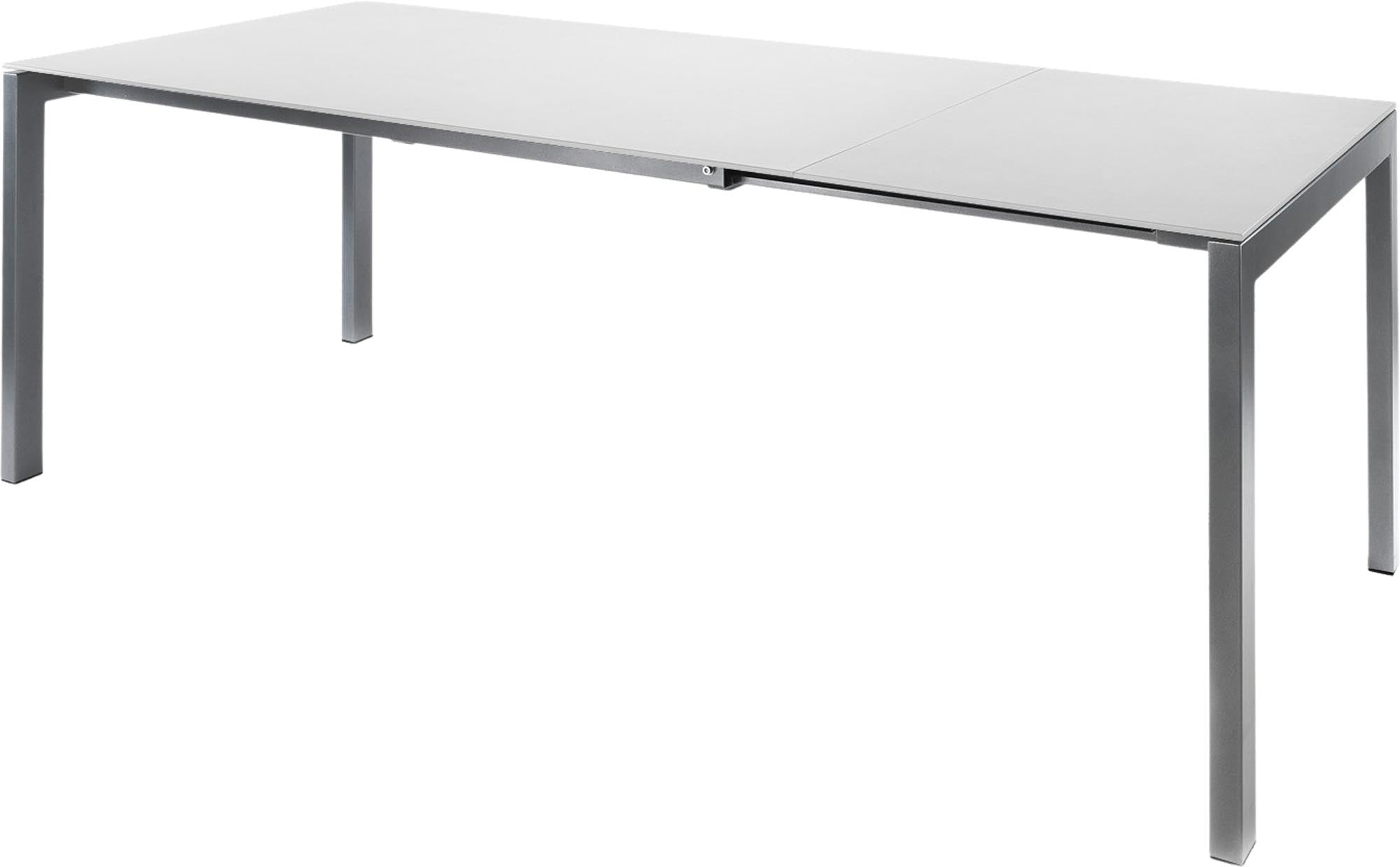Luzern Glasfaser-Gartentisch 140/200x80 ausziehbar in Weiss präsentiert im Onlineshop von KAQTU Design AG. Gartentisch ist von Schaffner