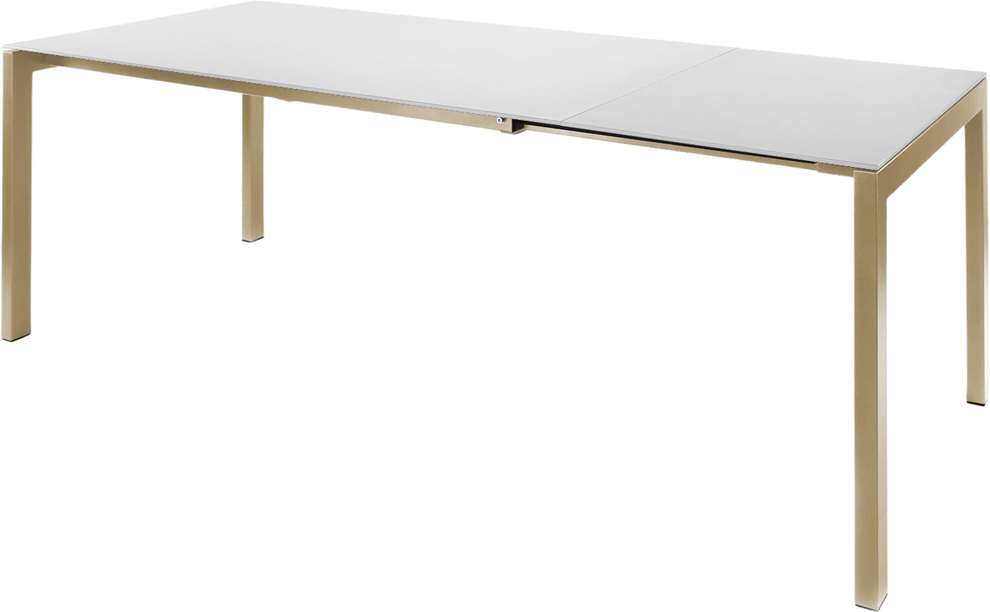 Luzern Glasfaser-Gartentisch 140/200x80 ausziehbar in Weiss präsentiert im Onlineshop von KAQTU Design AG. Gartentisch ist von Schaffner