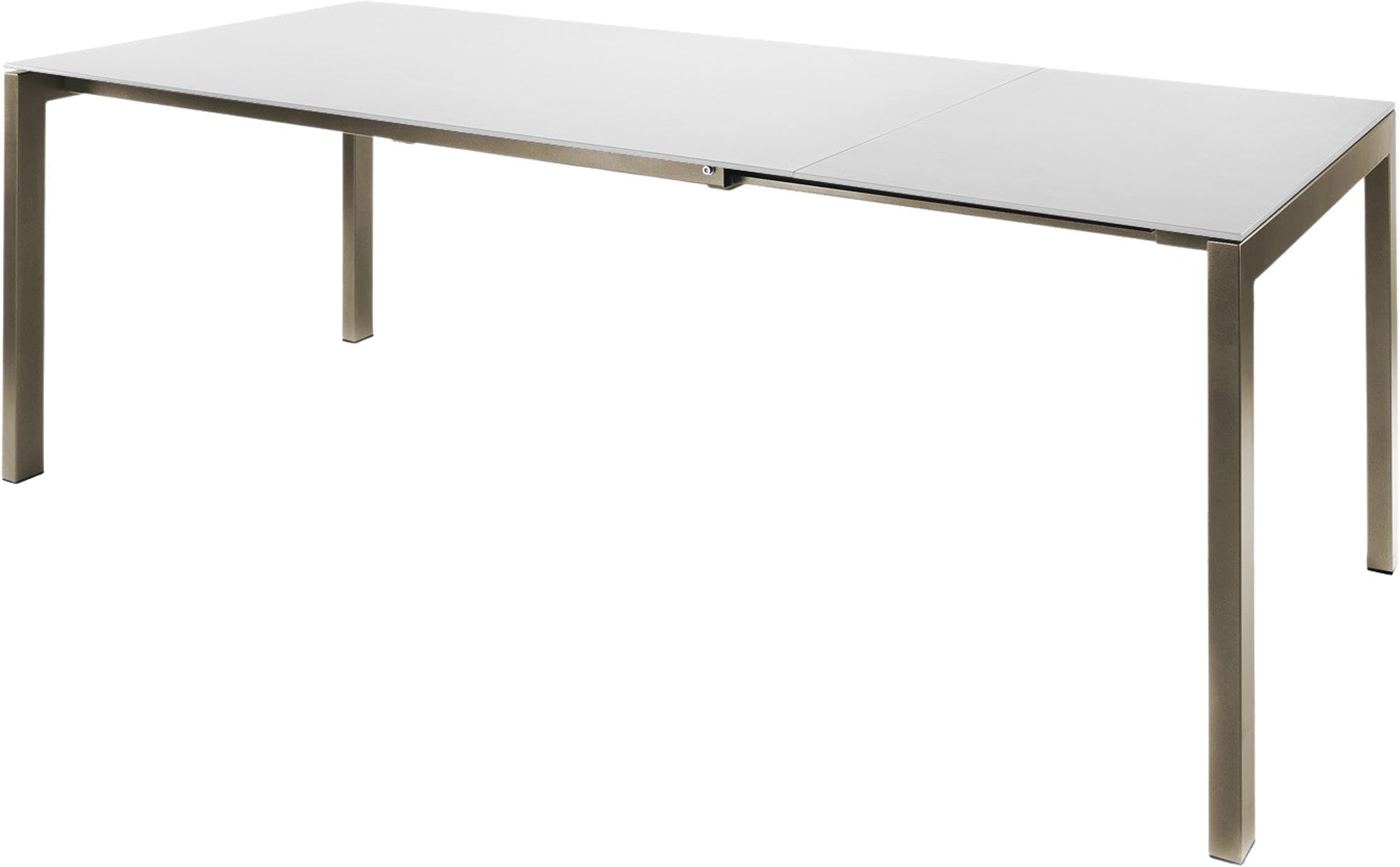 Luzern Glasfaser-Gartentisch 140/200x80 ausziehbar in Weiss präsentiert im Onlineshop von KAQTU Design AG. Gartentisch ist von Schaffner