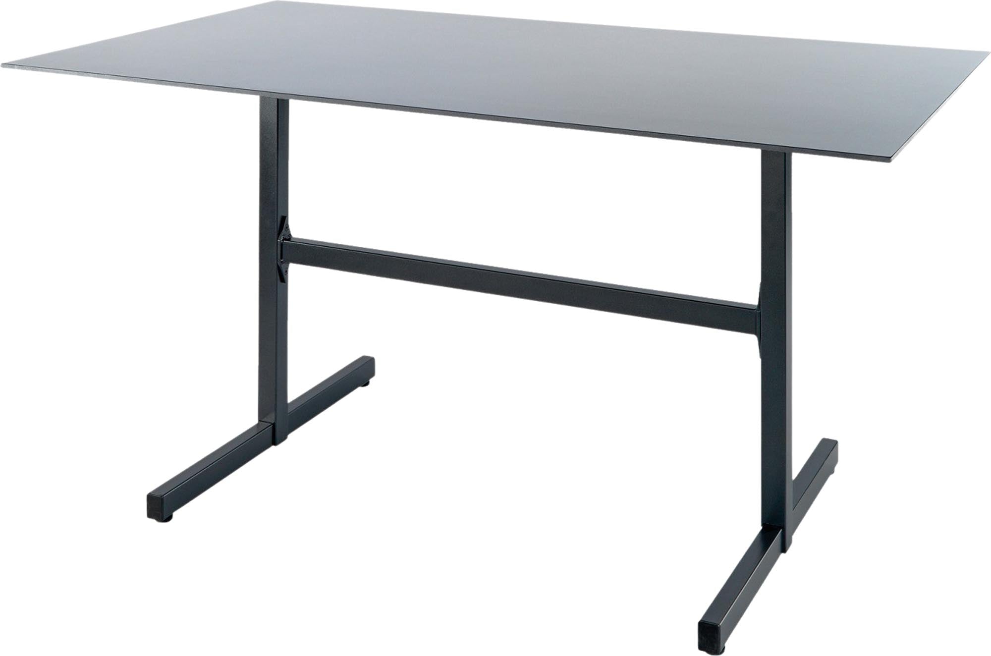 Luzern Glasfaser-Gartentisch Decor 140x80 klappbar in Alusilber präsentiert im Onlineshop von KAQTU Design AG. Gartentisch ist von Schaffner