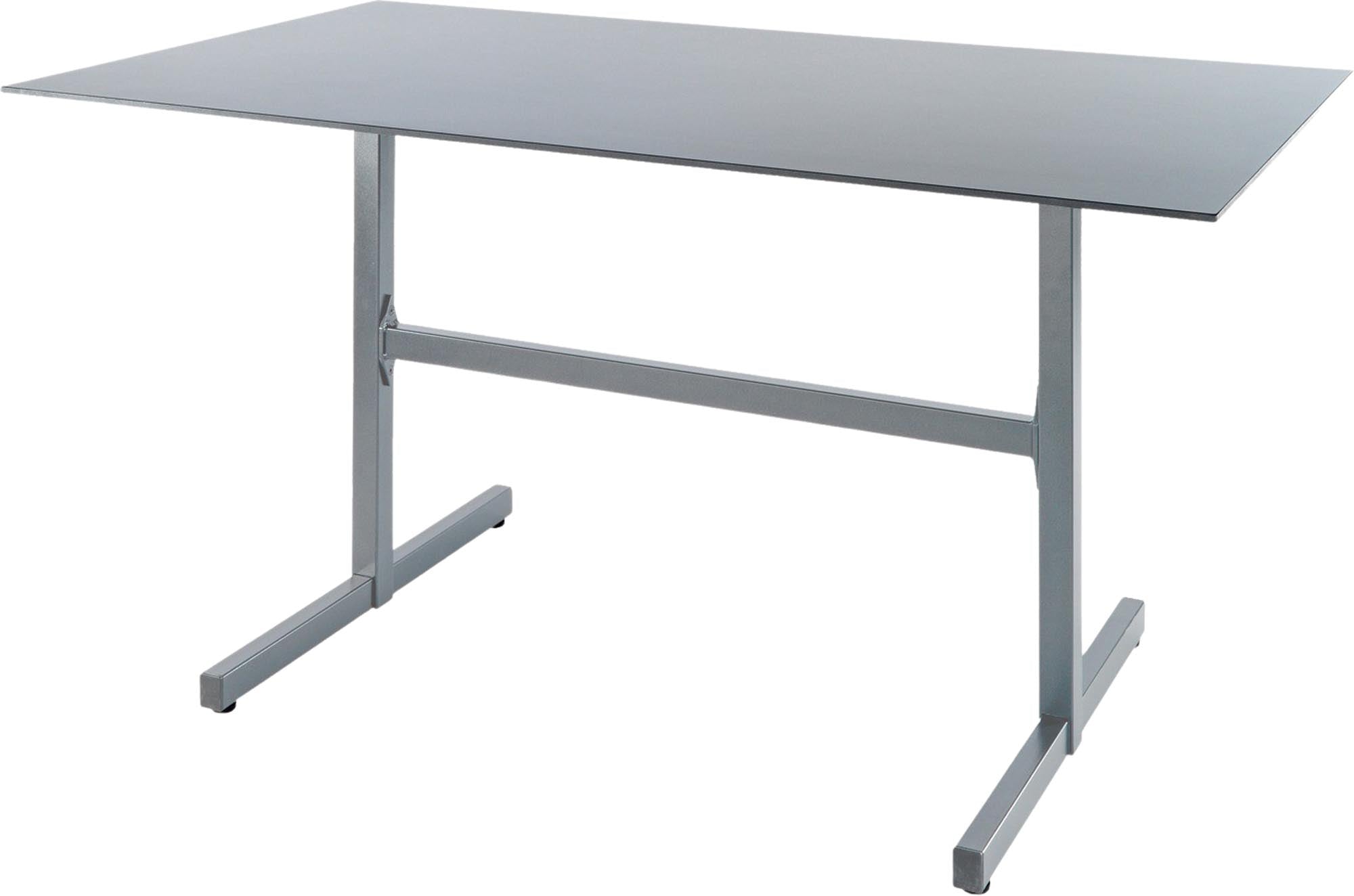 Luzern Glasfaser-Gartentisch Decor 140x80 klappbar in Alusilber präsentiert im Onlineshop von KAQTU Design AG. Gartentisch ist von Schaffner