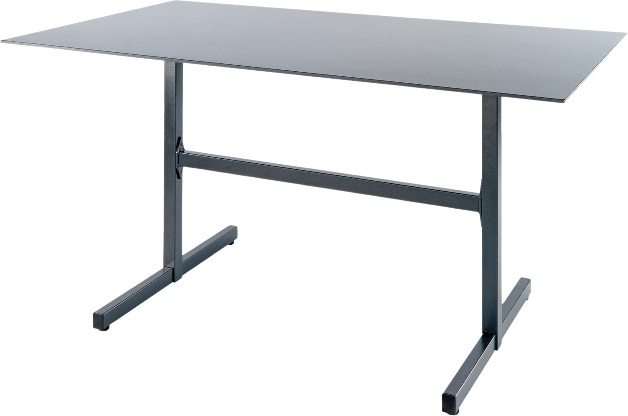 Luzern Glasfaser-Gartentisch Decor 160x90 klappbar in Alusilber präsentiert im Onlineshop von KAQTU Design AG. Gartentisch ist von Schaffner