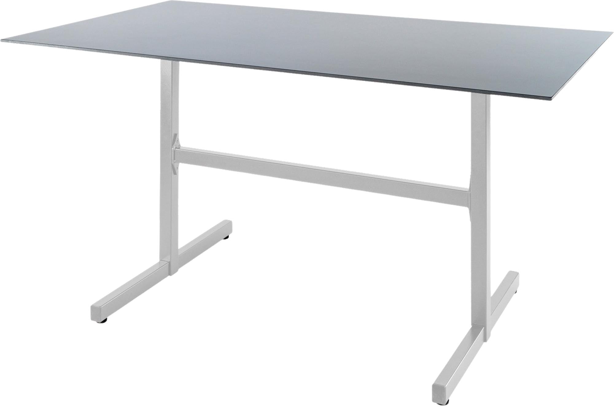 Luzern Glasfaser-Gartentisch Decor 160x90 klappbar in Alusilber präsentiert im Onlineshop von KAQTU Design AG. Gartentisch ist von Schaffner