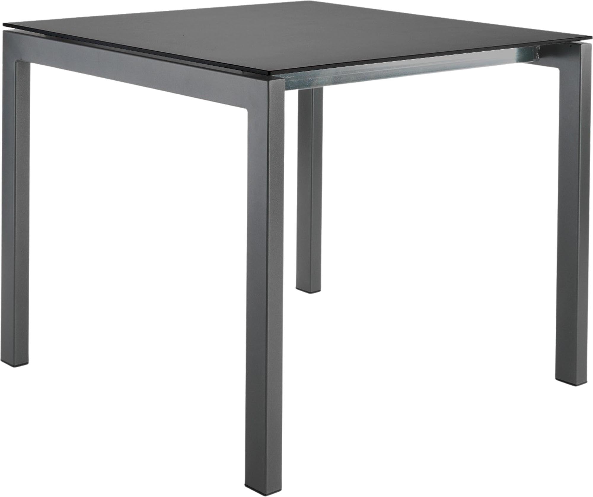 Luzern Glasfaser-Gartentisch Decor 90x90 in Graphit präsentiert im Onlineshop von KAQTU Design AG. Gartentisch ist von Schaffner