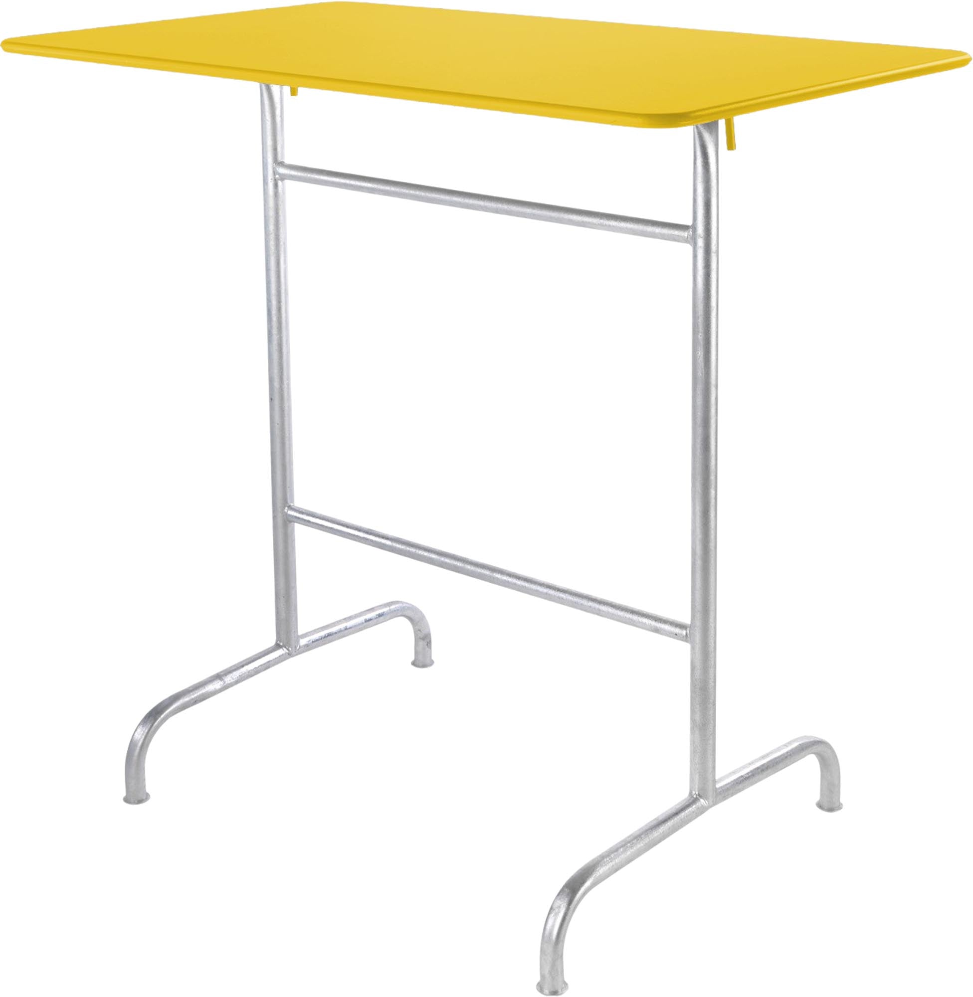Rigi Metall-Stehtisch Outdoor 120x70 / 110 klappbar in Gelb präsentiert im Onlineshop von KAQTU Design AG. Hochtisch Outdoor ist von Schaffner