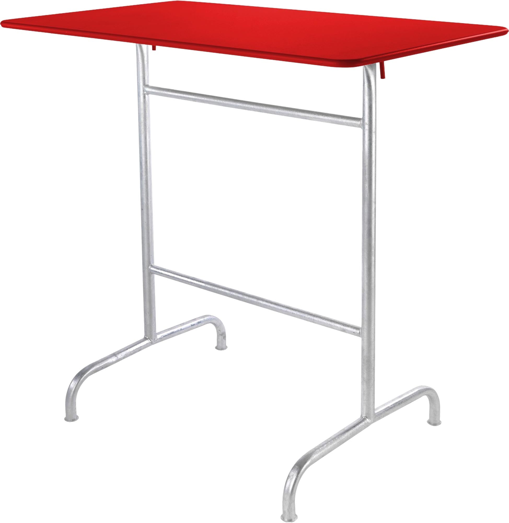 Rigi Metall-Stehtisch Outdoor 120x70 / 110 klappbar in Rot präsentiert im Onlineshop von KAQTU Design AG. Hochtisch Outdoor ist von Schaffner