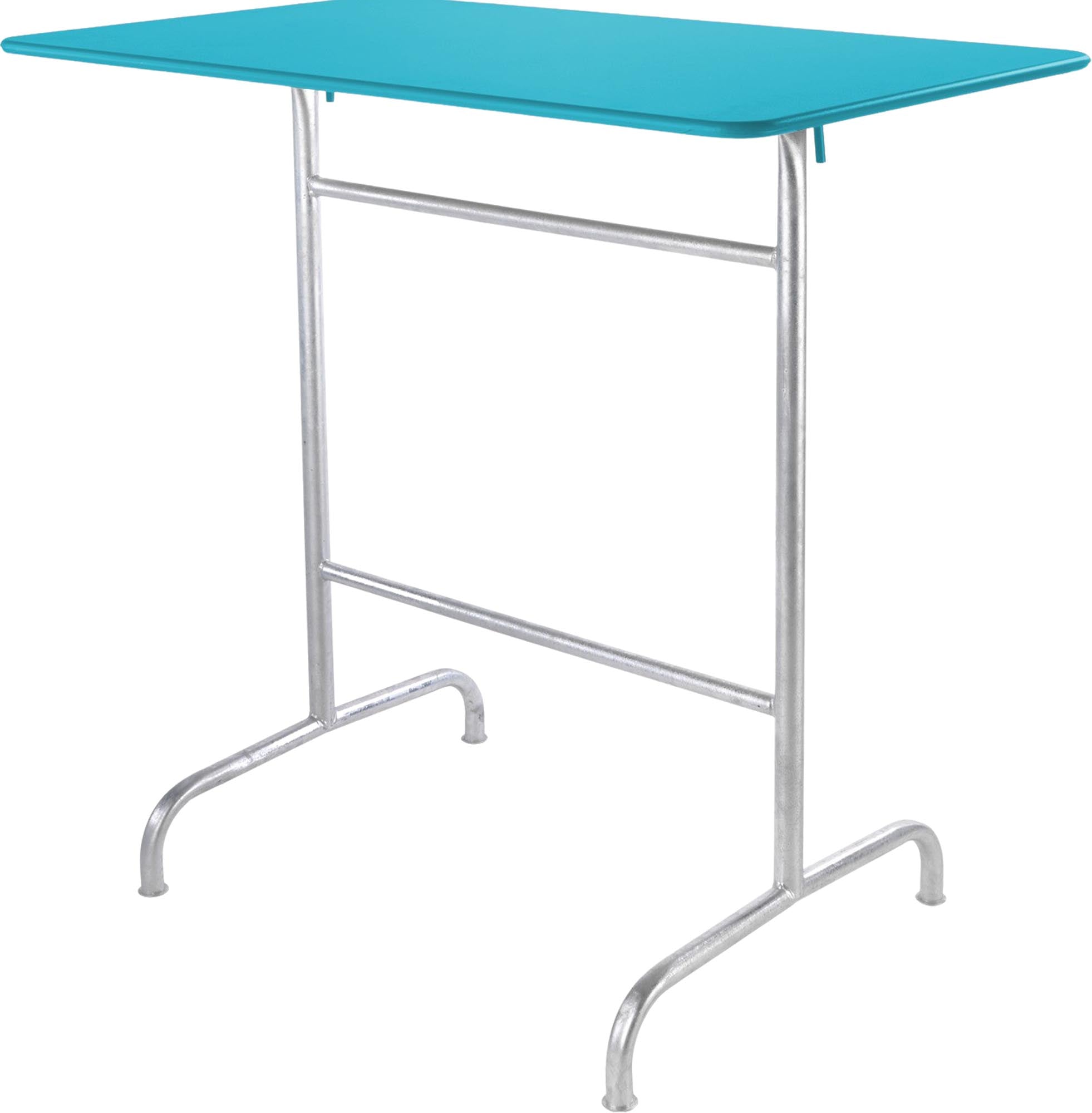 Rigi Metall-Stehtisch Outdoor 120x70 / 110 klappbar in Türkis präsentiert im Onlineshop von KAQTU Design AG. Hochtisch Outdoor ist von Schaffner