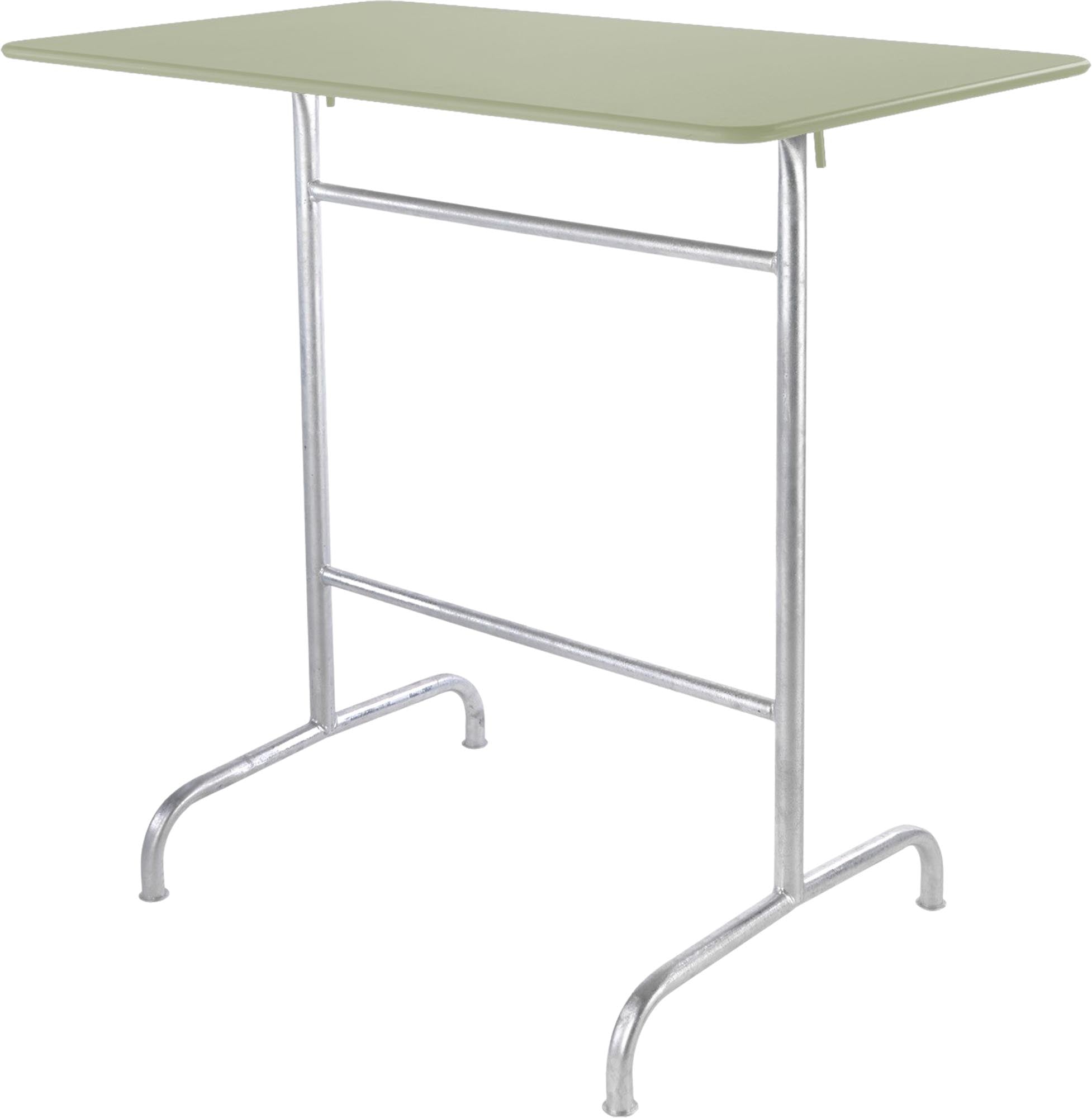 Rigi Metall-Stehtisch Outdoor 120x70 / 110 klappbar in Pastellgrün präsentiert im Onlineshop von KAQTU Design AG. Hochtisch Outdoor ist von Schaffner