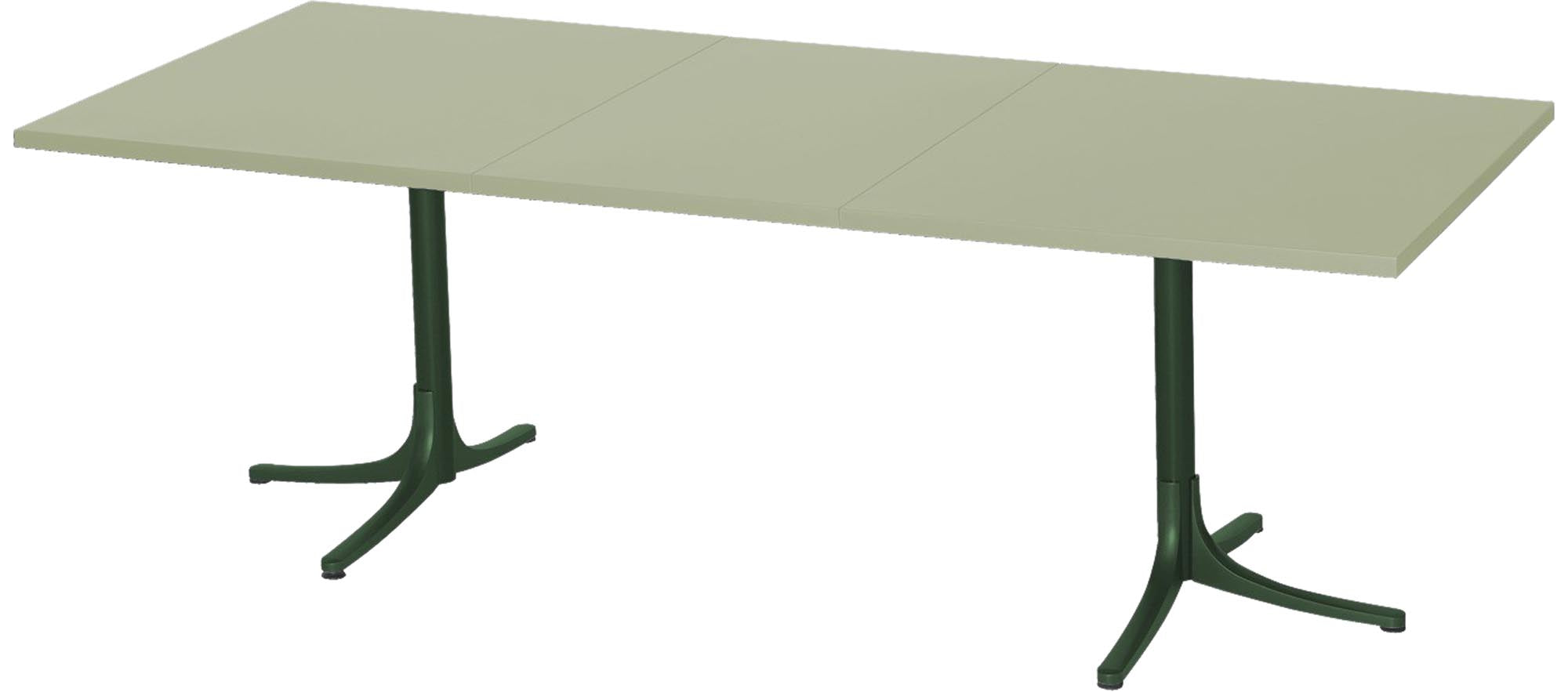 Der ausziehbare Metalltisch Arbon von Schaffner vereint modernes Design mit Funktionalität und passt sich jedem Raum an.