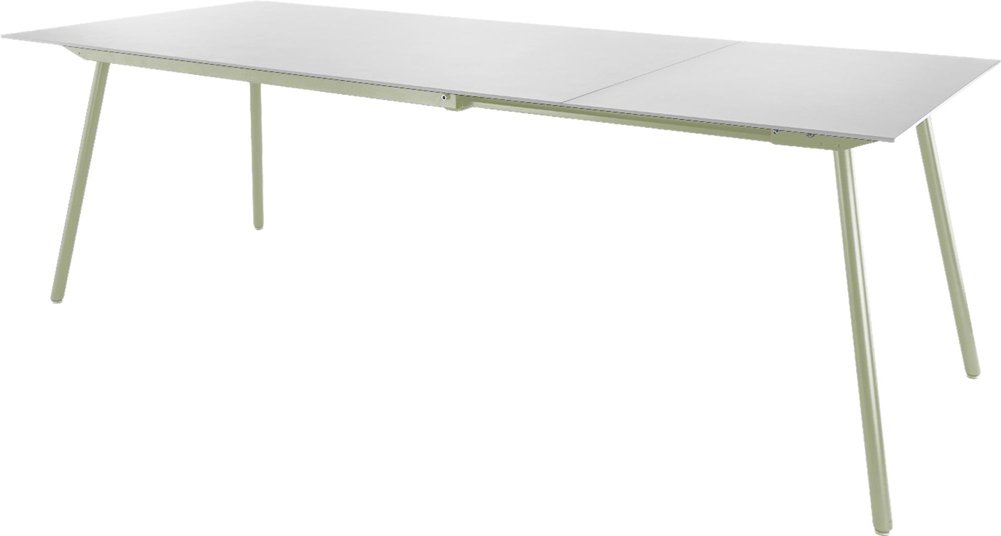 Eleganter ausziehbarer Glasfaser-Gartentisch 160/220x90cm, wetterfest, pflegeleicht, langlebig, modernes Design, Swiss Made – ideal für Garten & Terrasse.