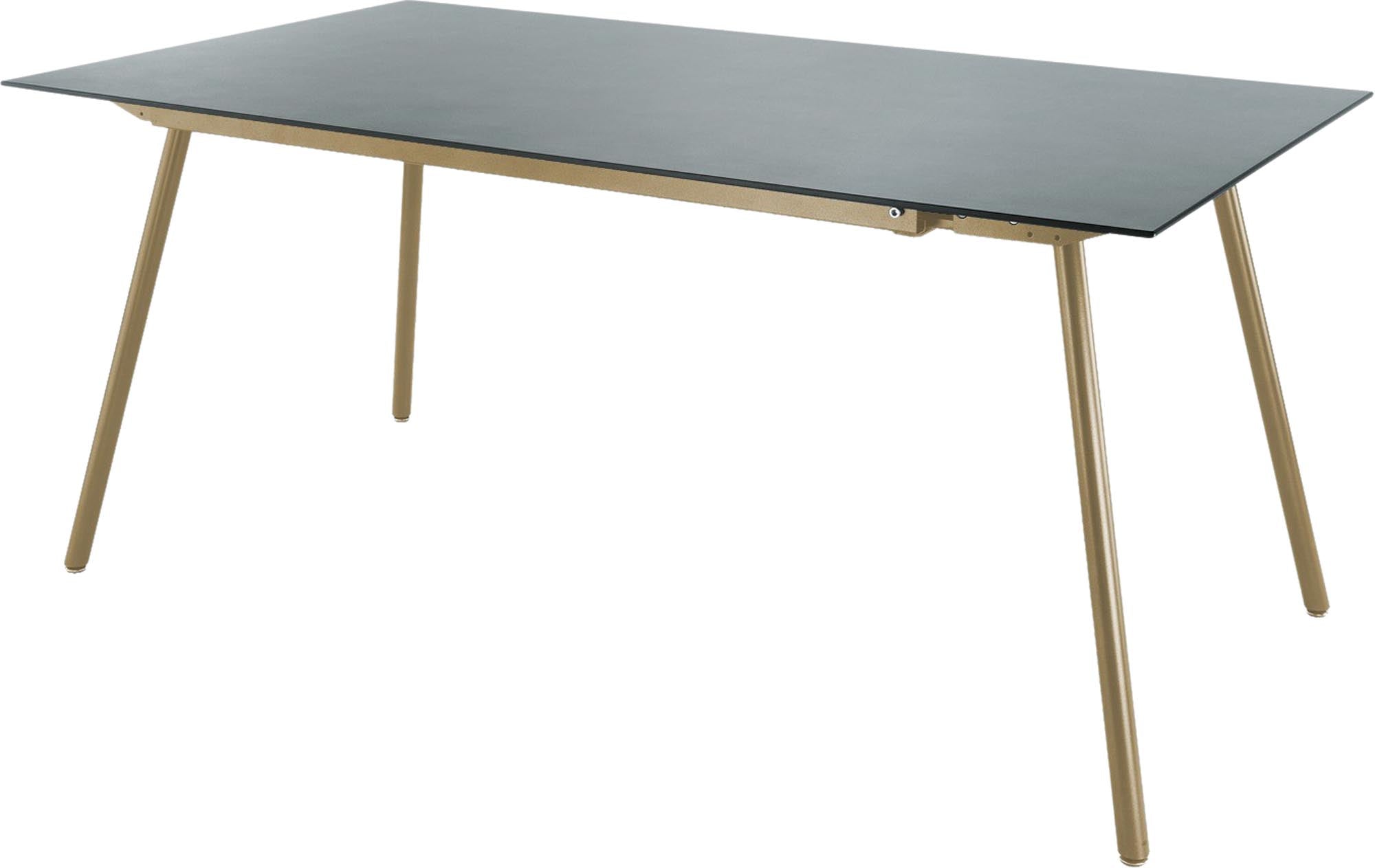 Eleganter Locarno Glasfaser-Gartentisch 160x90 cm von Schaffner, wetterfest, langlebig, pflegeleicht und in vielfältigen Farben für stilvollen Outdoor-Genuss.
