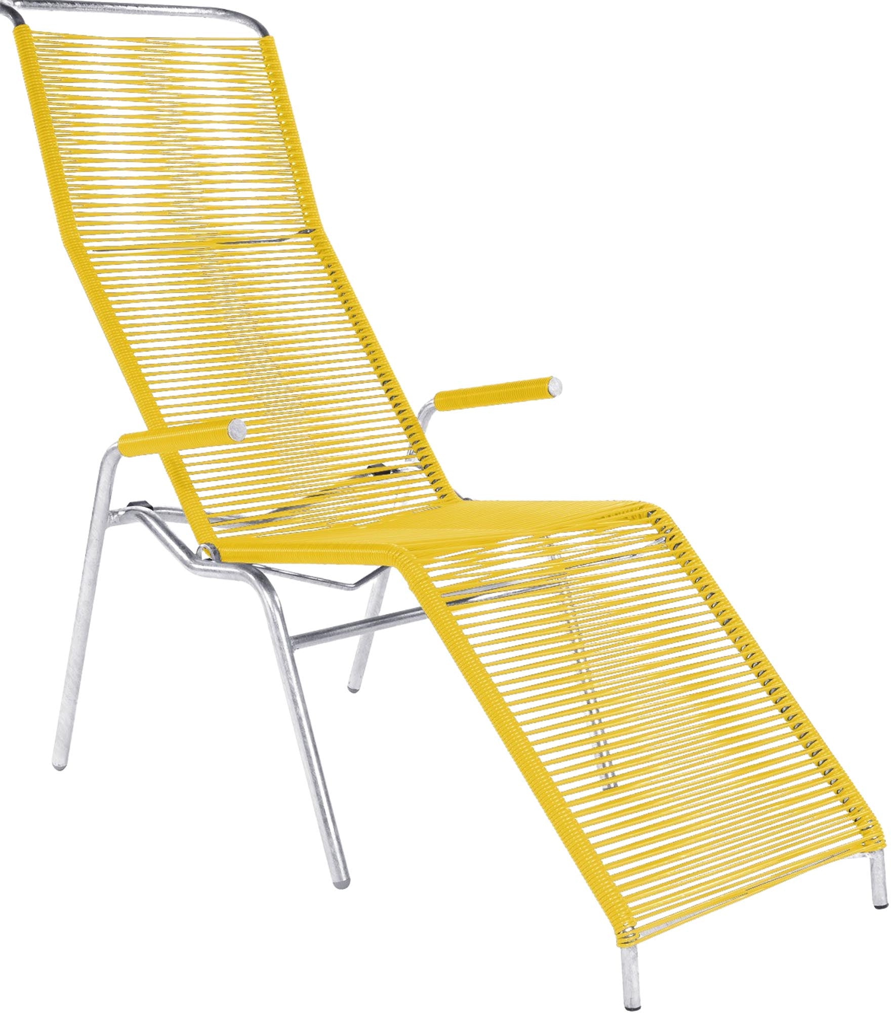 Säntis Spaghetti Liegestuhl in Gelb präsentiert im Onlineshop von KAQTU Design AG. Liegestuhl ist von Schaffner
