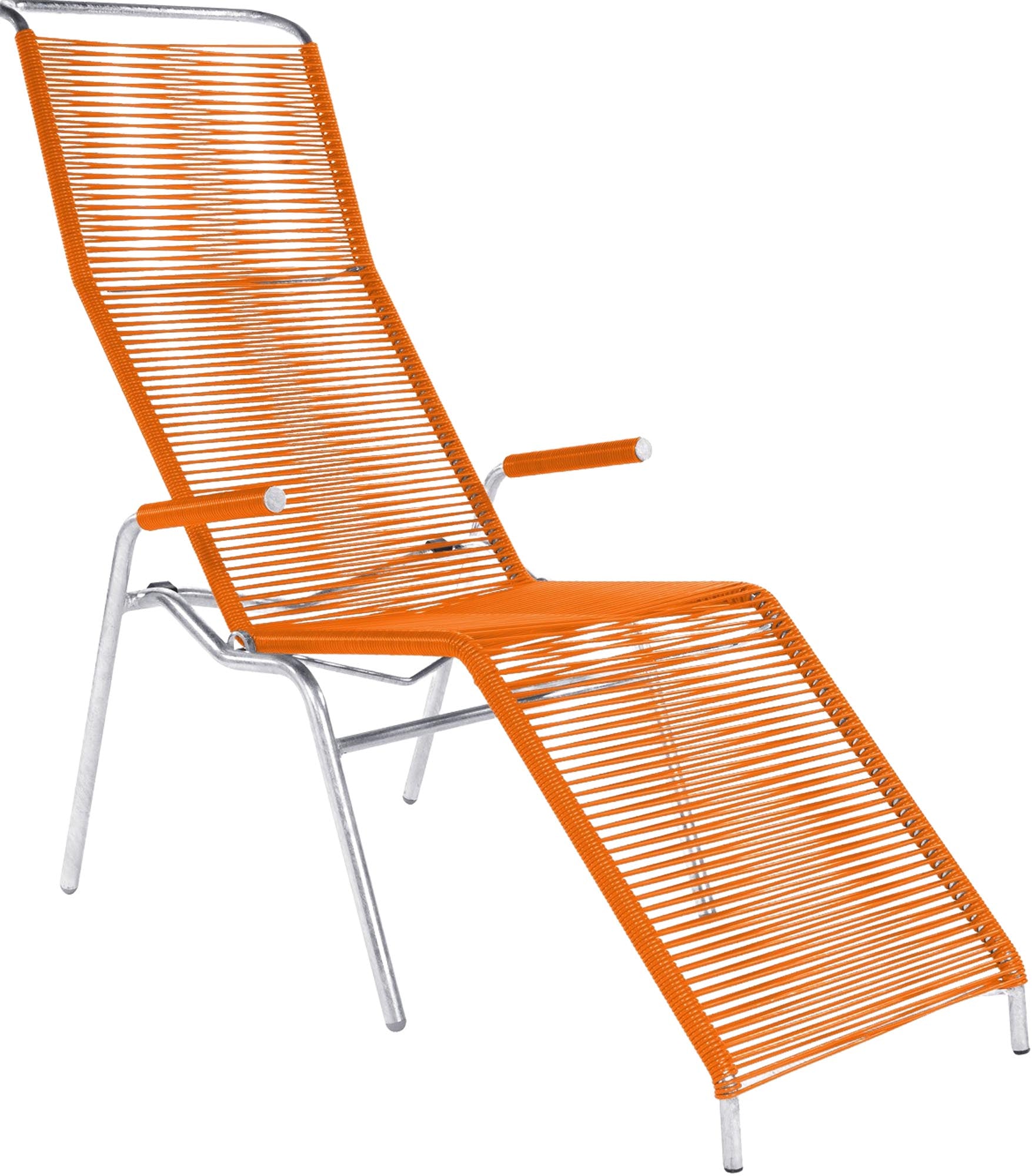 Säntis Spaghetti Liegestuhl in Orange präsentiert im Onlineshop von KAQTU Design AG. Liegestuhl ist von Schaffner
