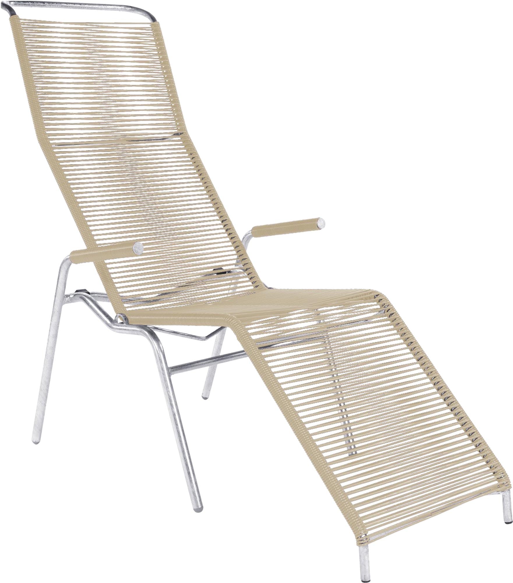 Säntis Spaghetti Liegestuhl in Pastellsand präsentiert im Onlineshop von KAQTU Design AG. Liegestuhl ist von Schaffner