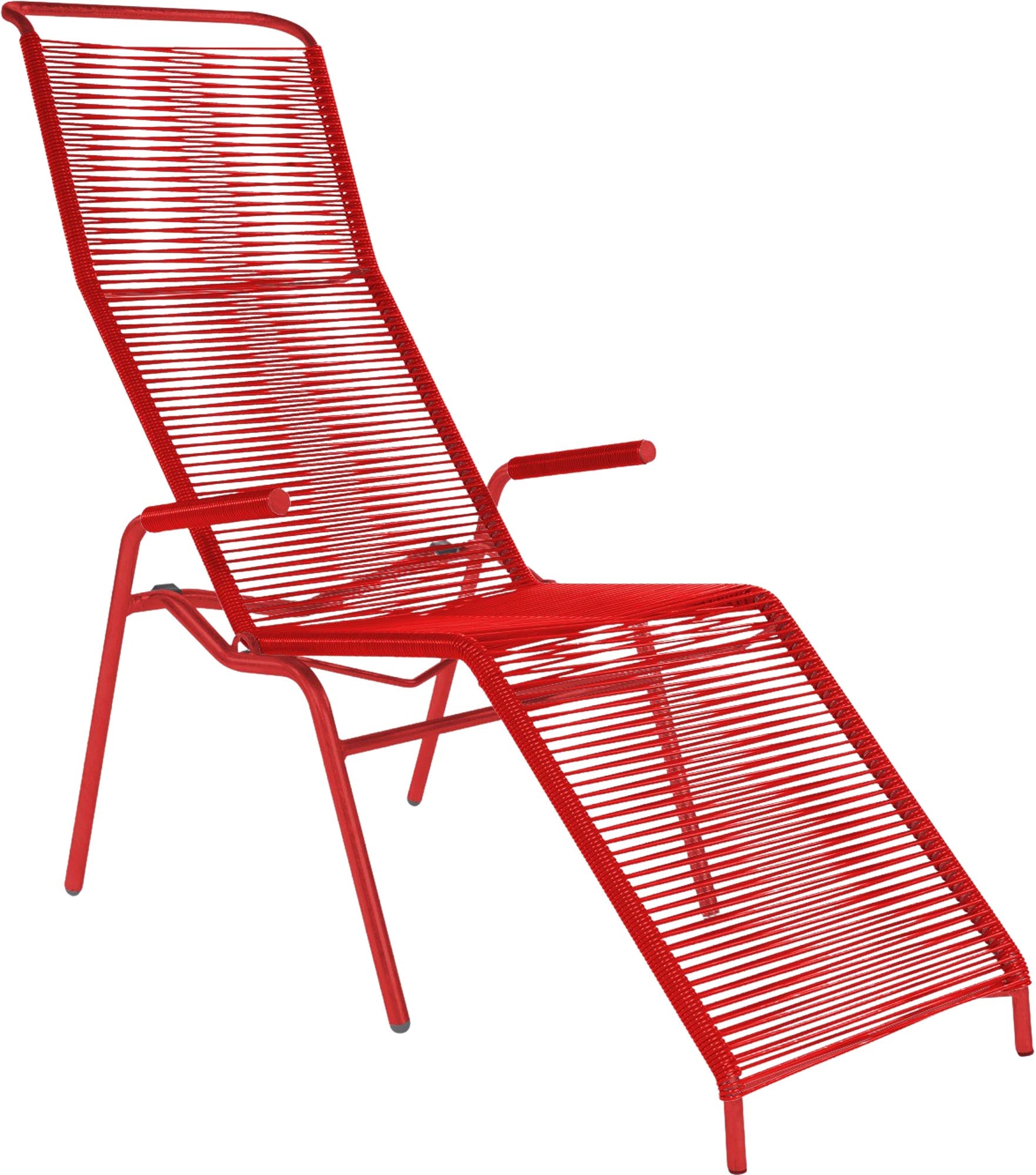 Säntis Spaghetti Liegestuhl in Rot präsentiert im Onlineshop von KAQTU Design AG. Liegestuhl ist von Schaffner