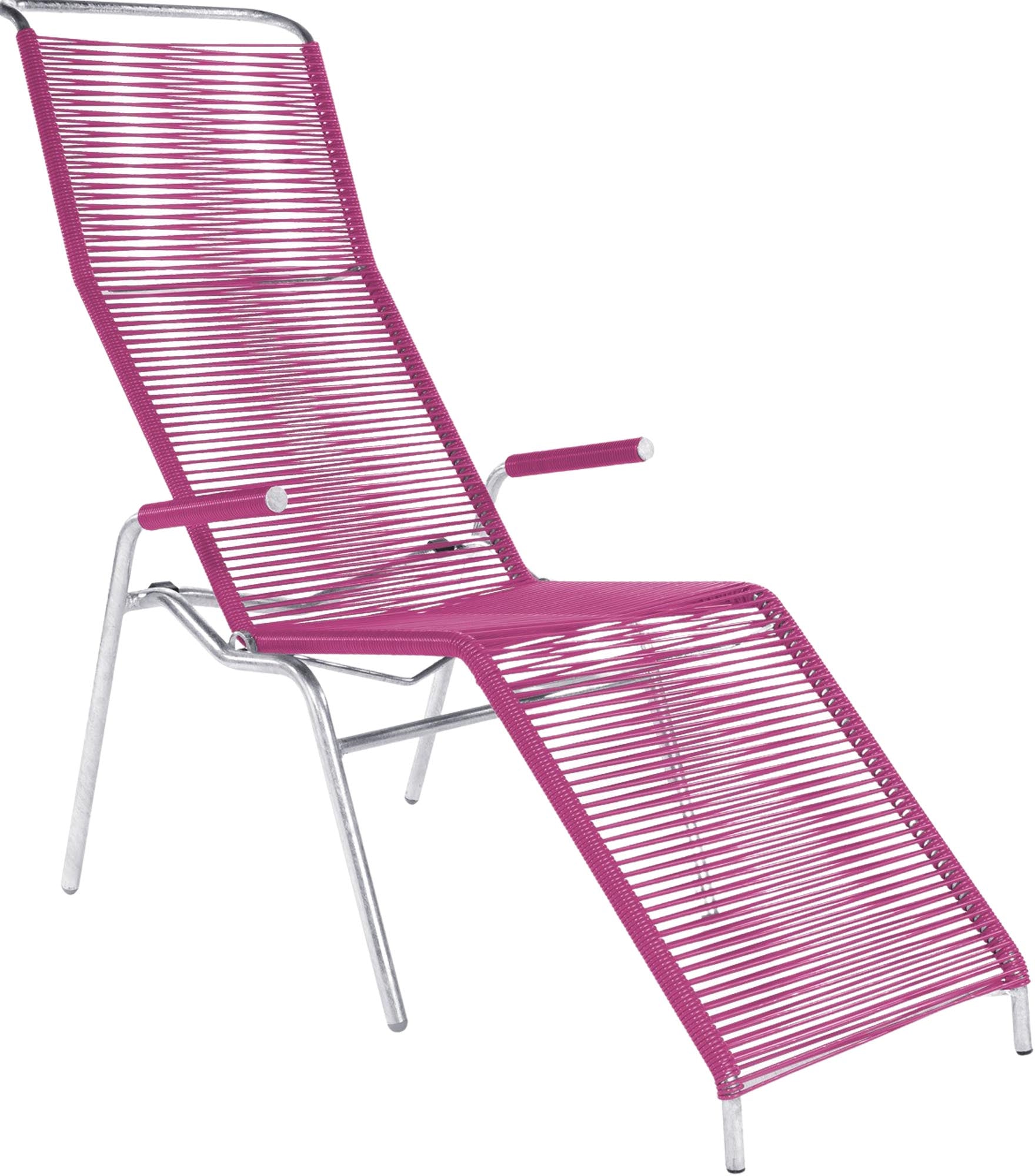 Säntis Spaghetti Liegestuhl in Pink präsentiert im Onlineshop von KAQTU Design AG. Liegestuhl ist von Schaffner