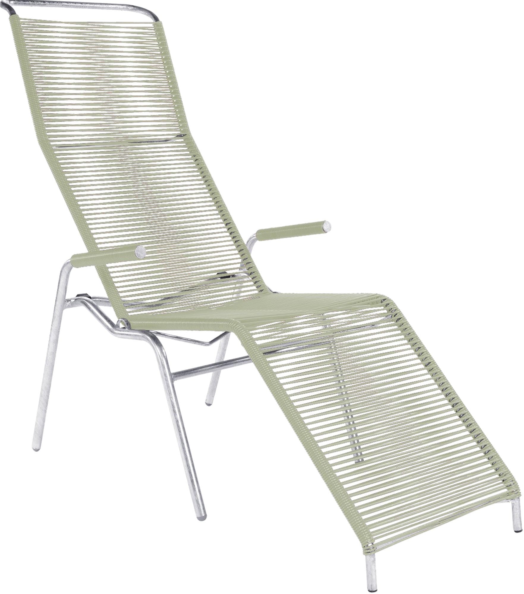 Säntis Spaghetti Liegestuhl in Pastellgrün präsentiert im Onlineshop von KAQTU Design AG. Liegestuhl ist von Schaffner