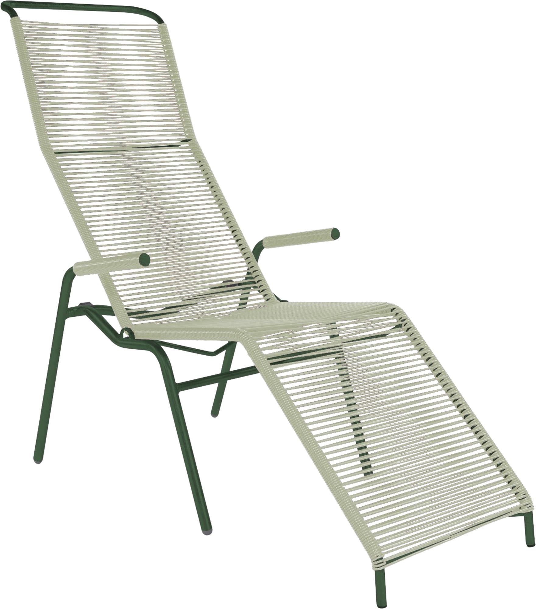 Säntis Spaghetti Liegestuhl in Pastellgrün präsentiert im Onlineshop von KAQTU Design AG. Liegestuhl ist von Schaffner