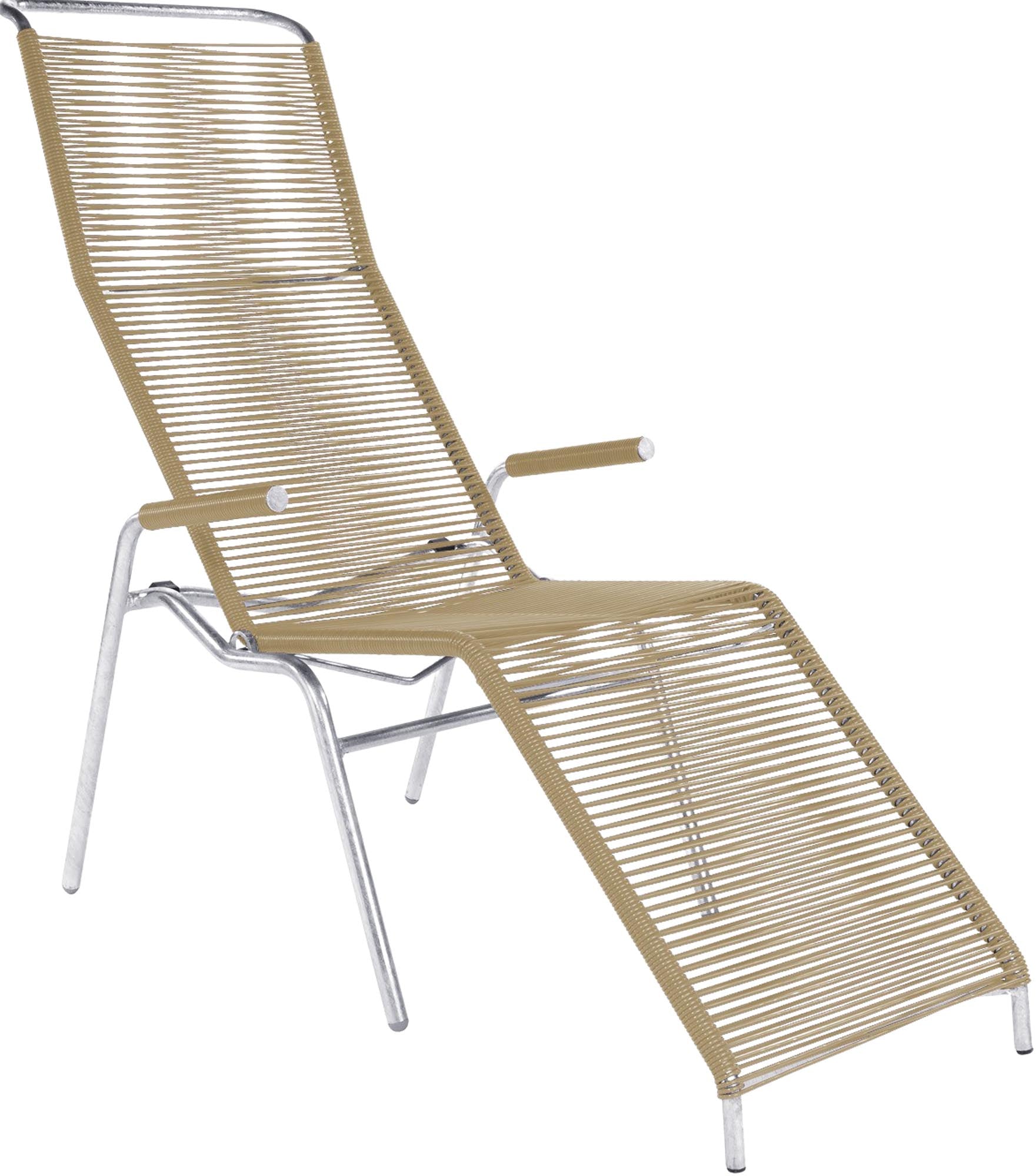 Säntis Spaghetti Liegestuhl in Pastellbraun präsentiert im Onlineshop von KAQTU Design AG. Liegestuhl ist von Schaffner