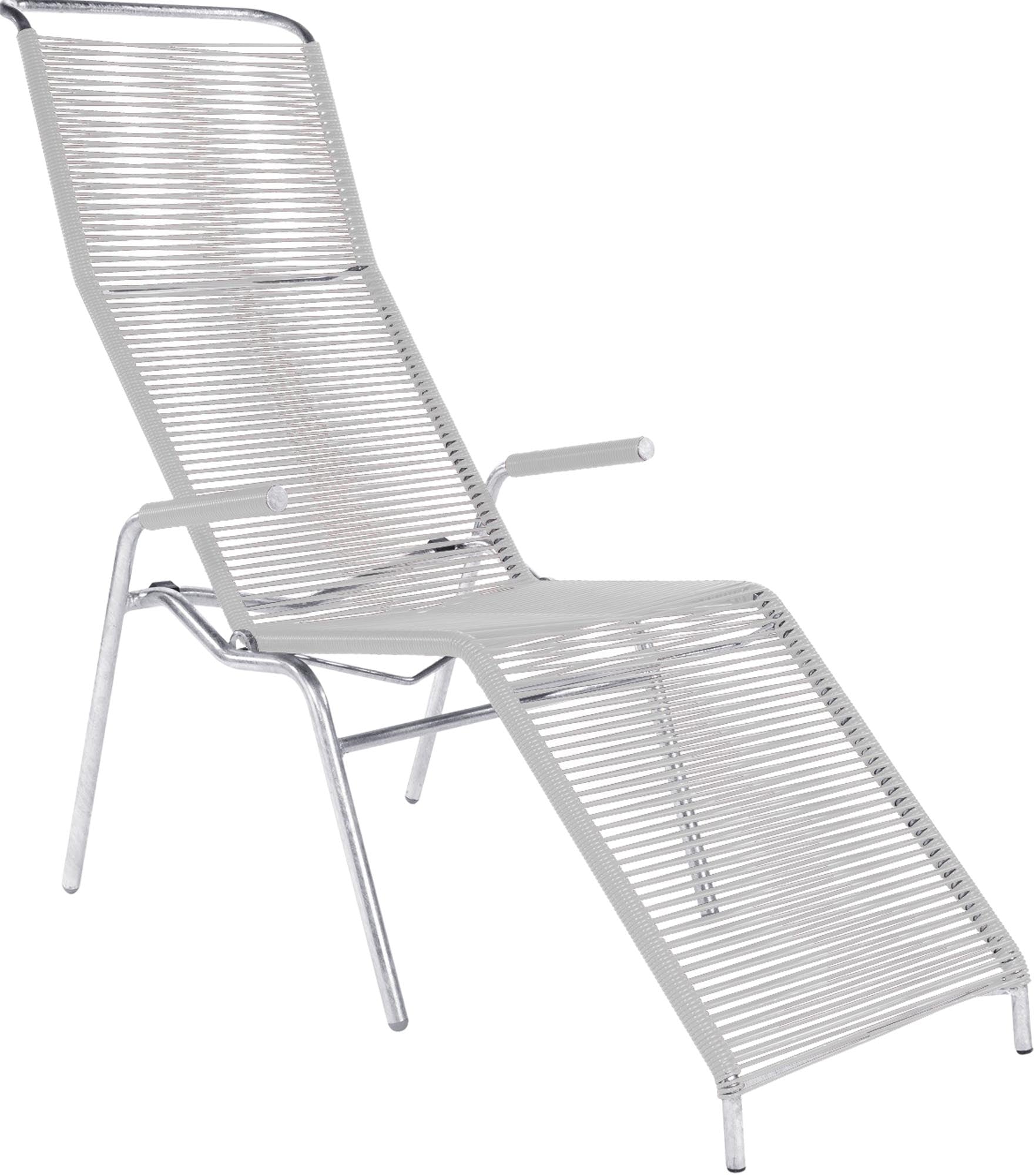 Säntis Spaghetti Liegestuhl in Weiss präsentiert im Onlineshop von KAQTU Design AG. Liegestuhl ist von Schaffner