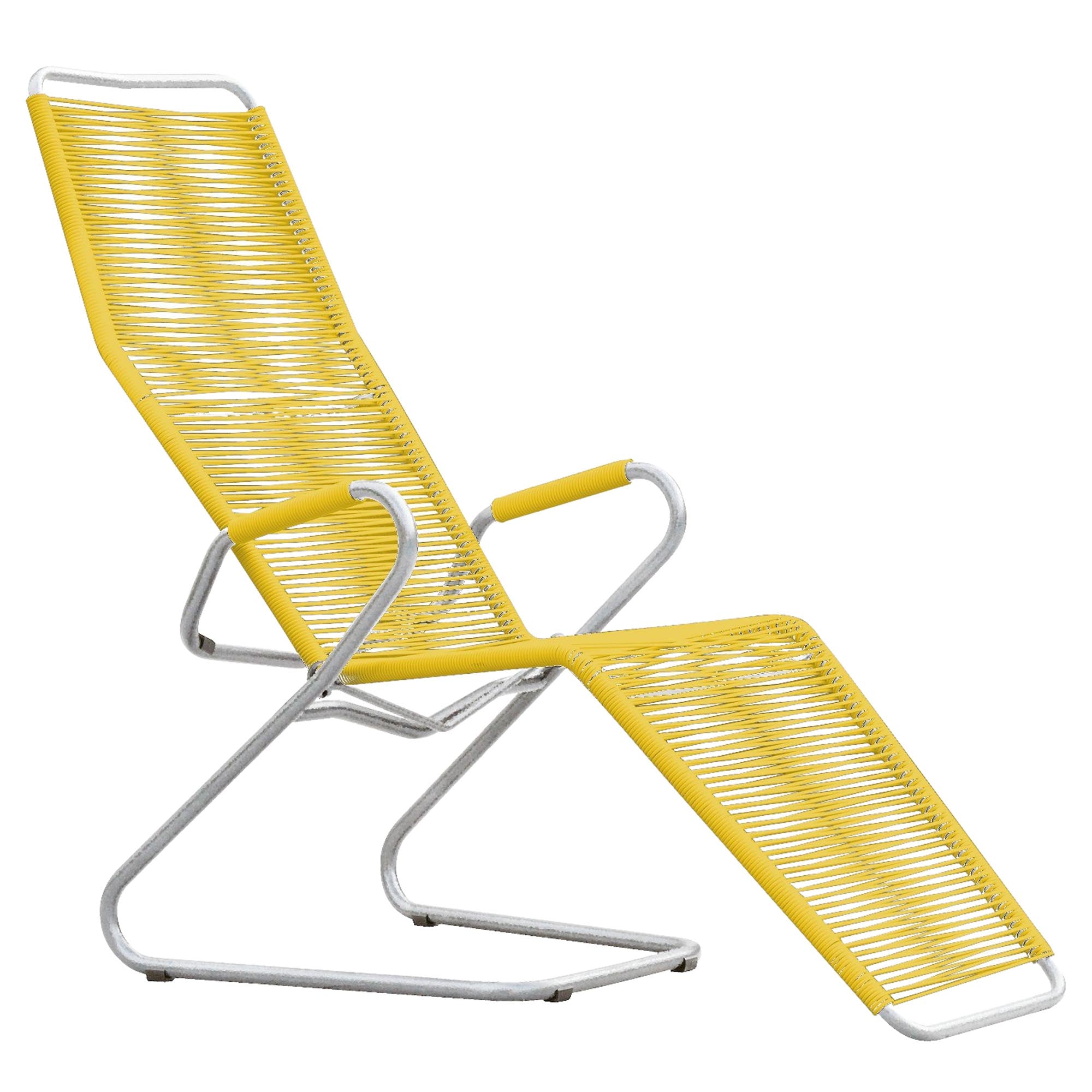 Locarno Spaghetti Liegestuhl in Gelb präsentiert im Onlineshop von KAQTU Design AG. Liegestuhl ist von Schaffner