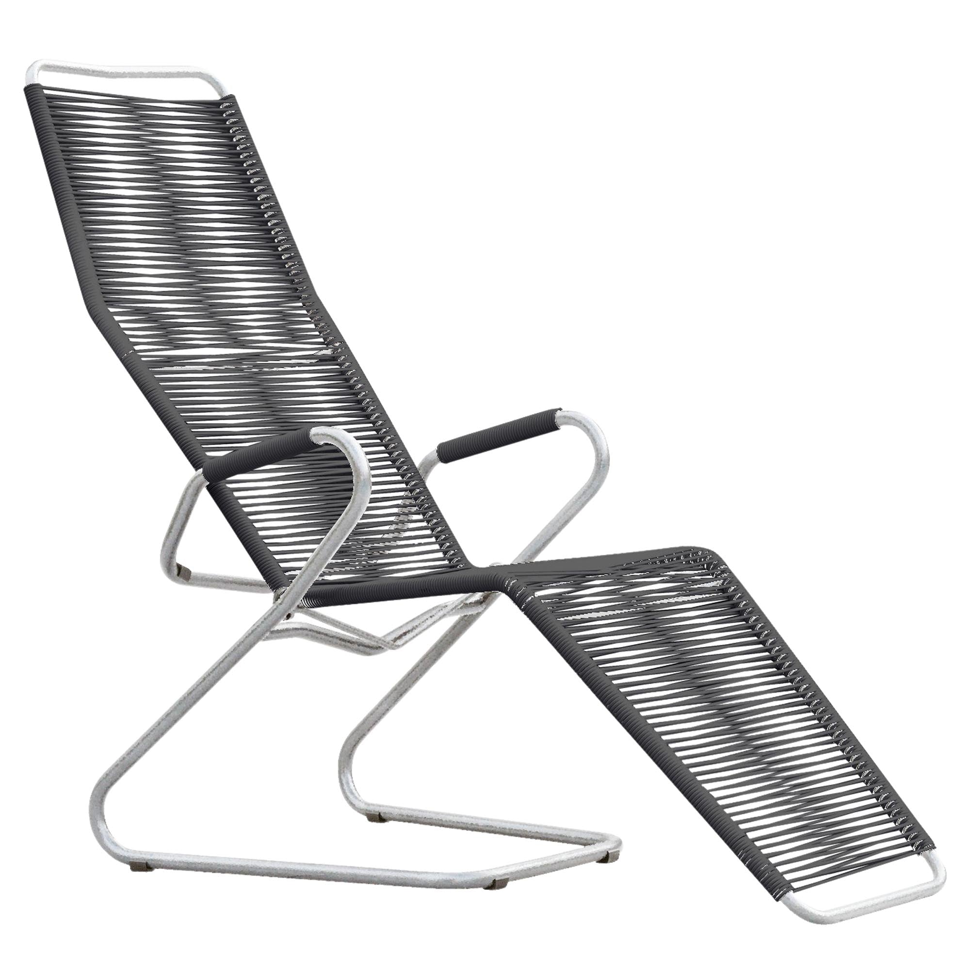 Locarno Spaghetti Liegestuhl in Anthrazit präsentiert im Onlineshop von KAQTU Design AG. Liegestuhl ist von Schaffner