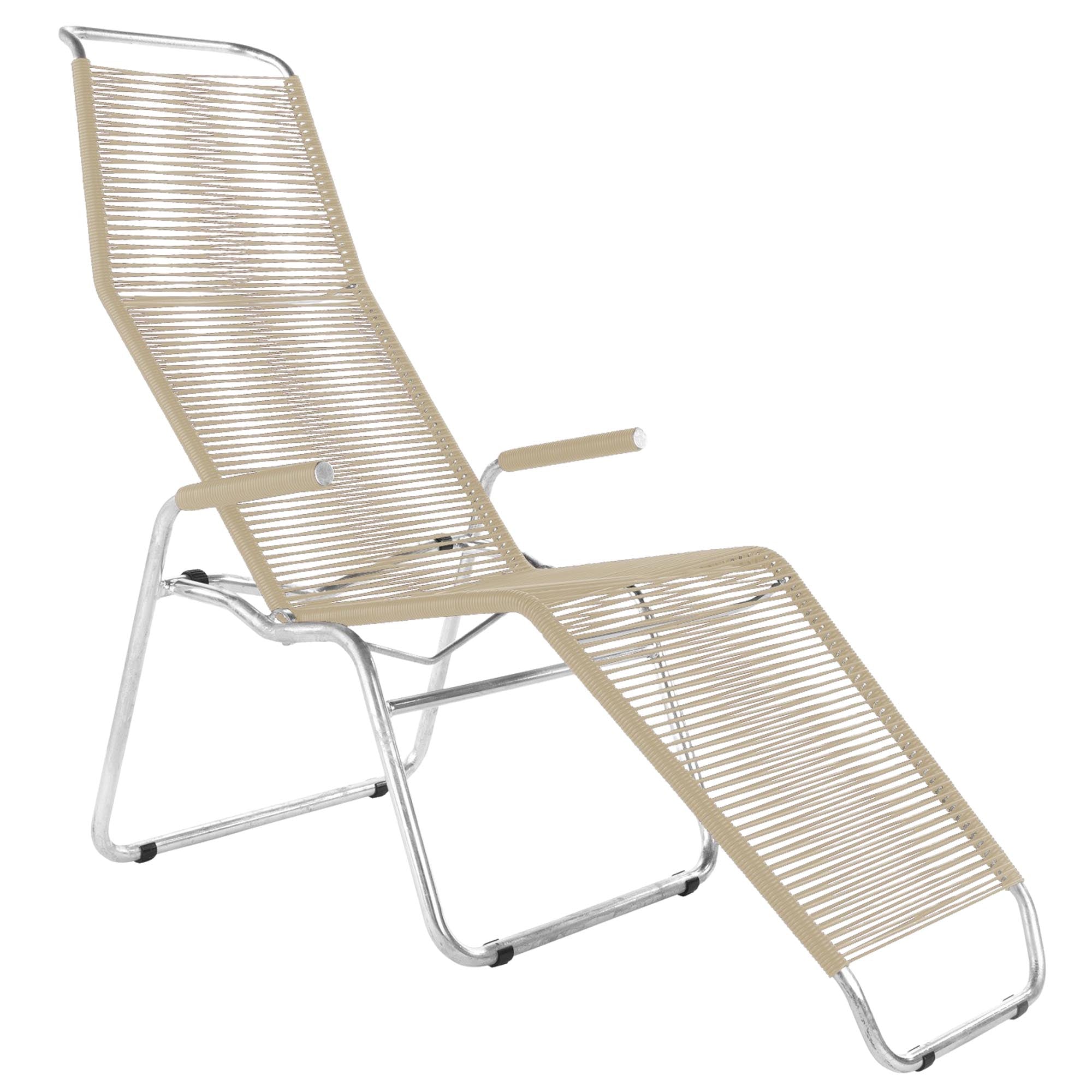Liege Brissago Spaghetti in Pastellsand / Feuerverzinkt präsentiert im Onlineshop von KAQTU Design AG. Liegestuhl ist von Schaffner