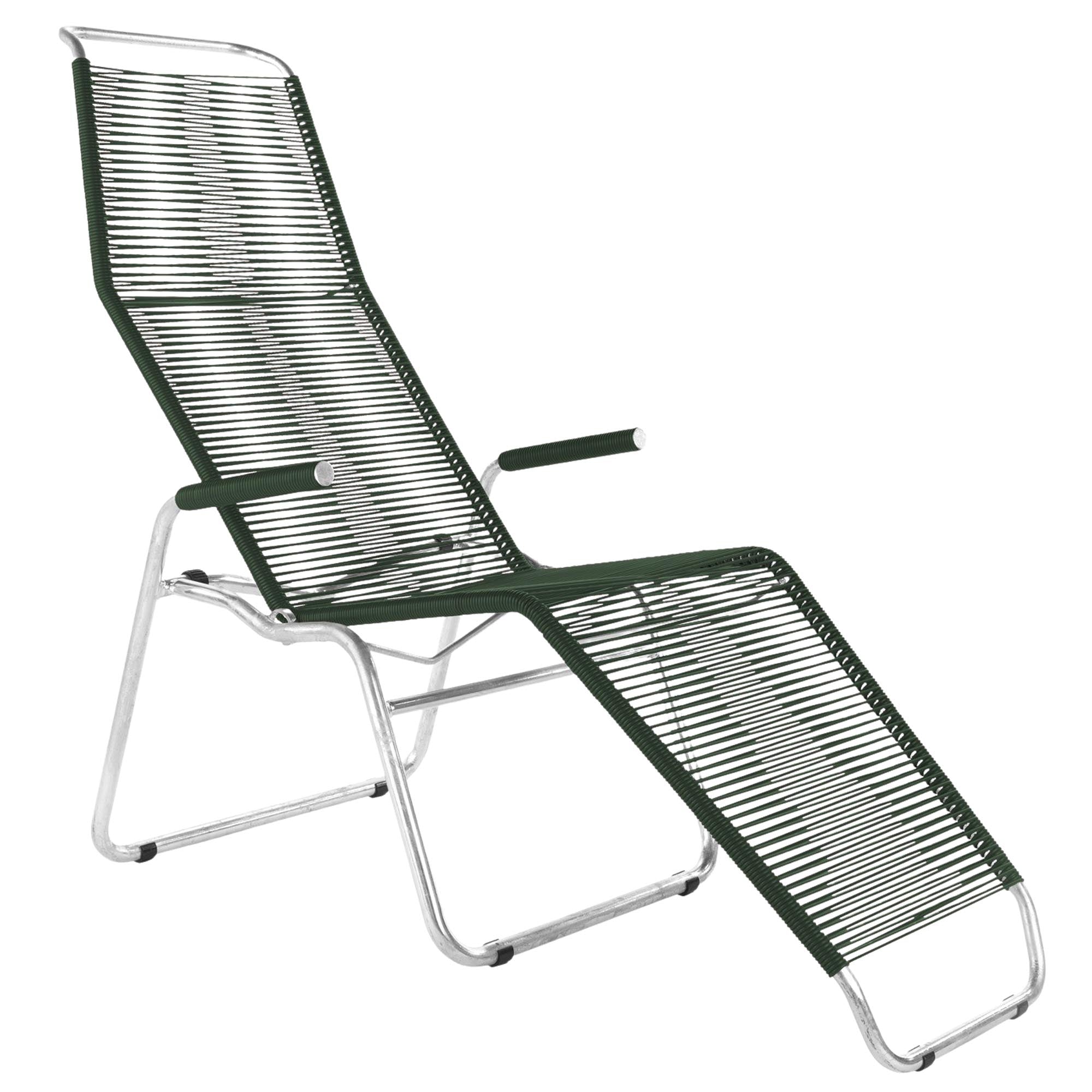 Liege Brissago Spaghetti in Tannengrün / Feuerverzinkt präsentiert im Onlineshop von KAQTU Design AG. Liegestuhl ist von Schaffner