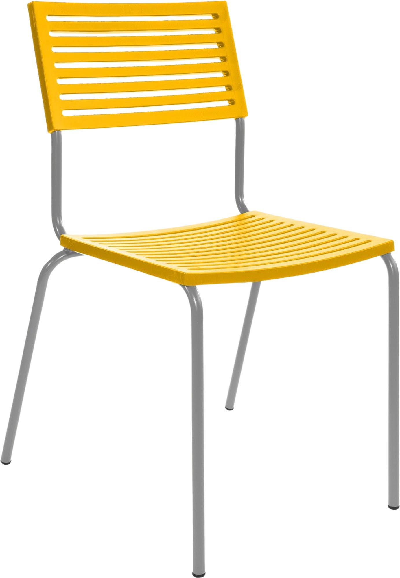 Bodensee Lamello-Gartenstuhl ohne Armlehne in Gelb präsentiert im Onlineshop von KAQTU Design AG. Gartenstuhl ist von Schaffner