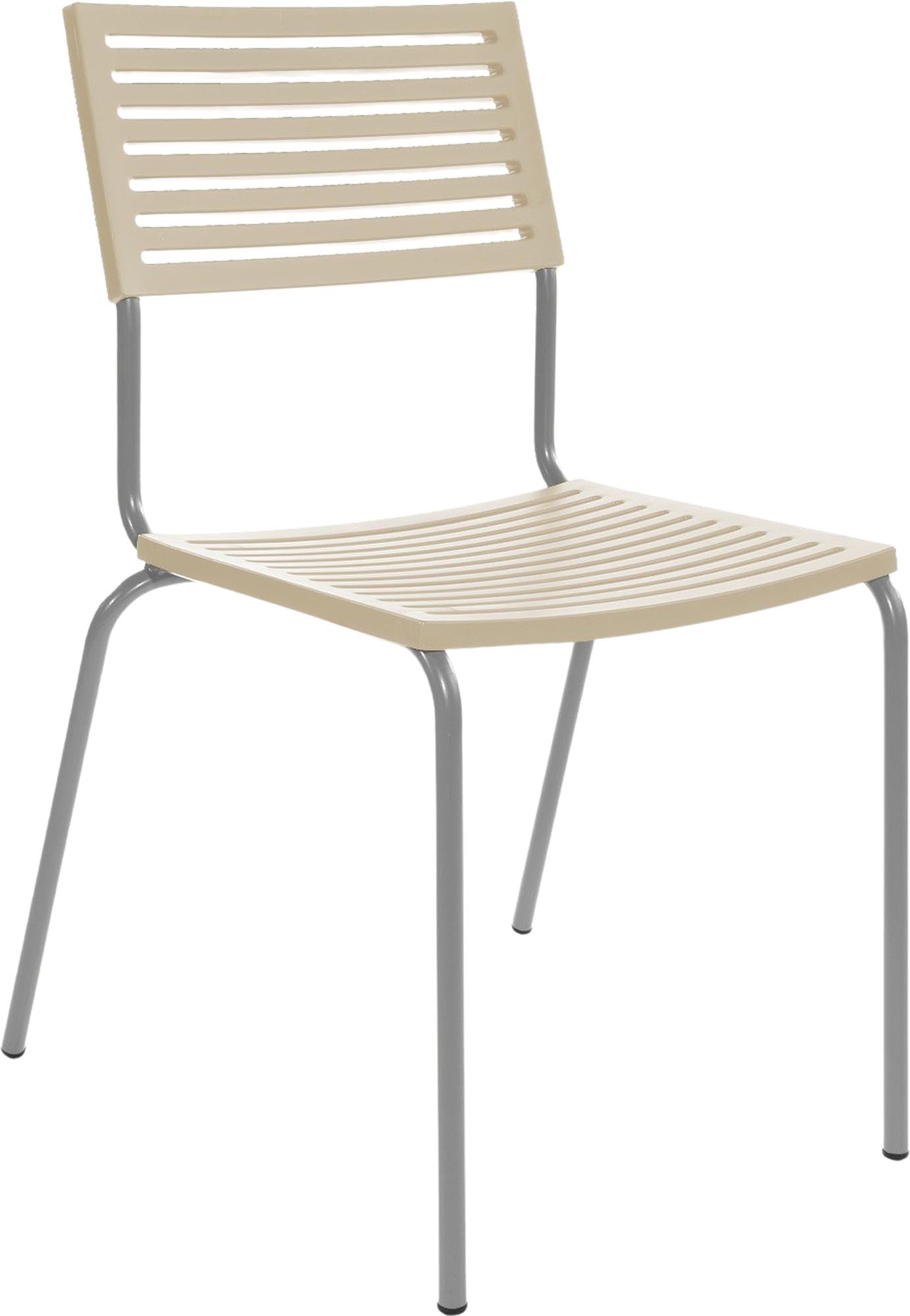 Bodensee Lamello-Gartenstuhl ohne Armlehne in Pastellsand präsentiert im Onlineshop von KAQTU Design AG. Gartenstuhl ist von Schaffner