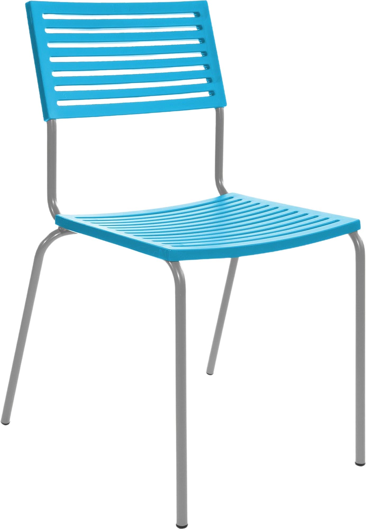Bodensee Lamello-Gartenstuhl ohne Armlehne in Türkis präsentiert im Onlineshop von KAQTU Design AG. Gartenstuhl ist von Schaffner