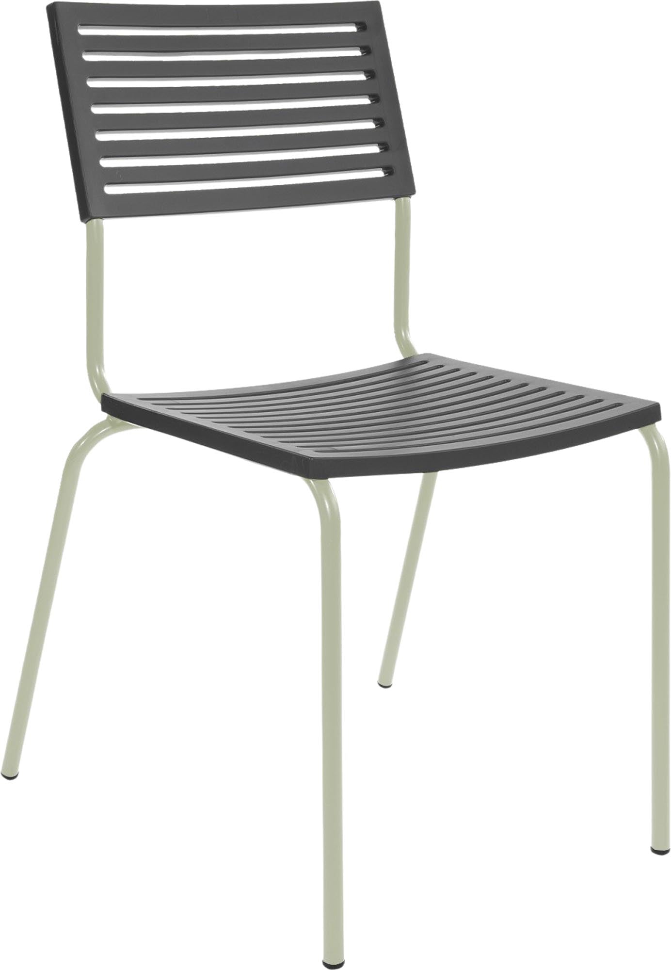 Bodensee Lamello-Gartenstuhl ohne Armlehne in Anthrazit präsentiert im Onlineshop von KAQTU Design AG. Gartenstuhl ist von Schaffner