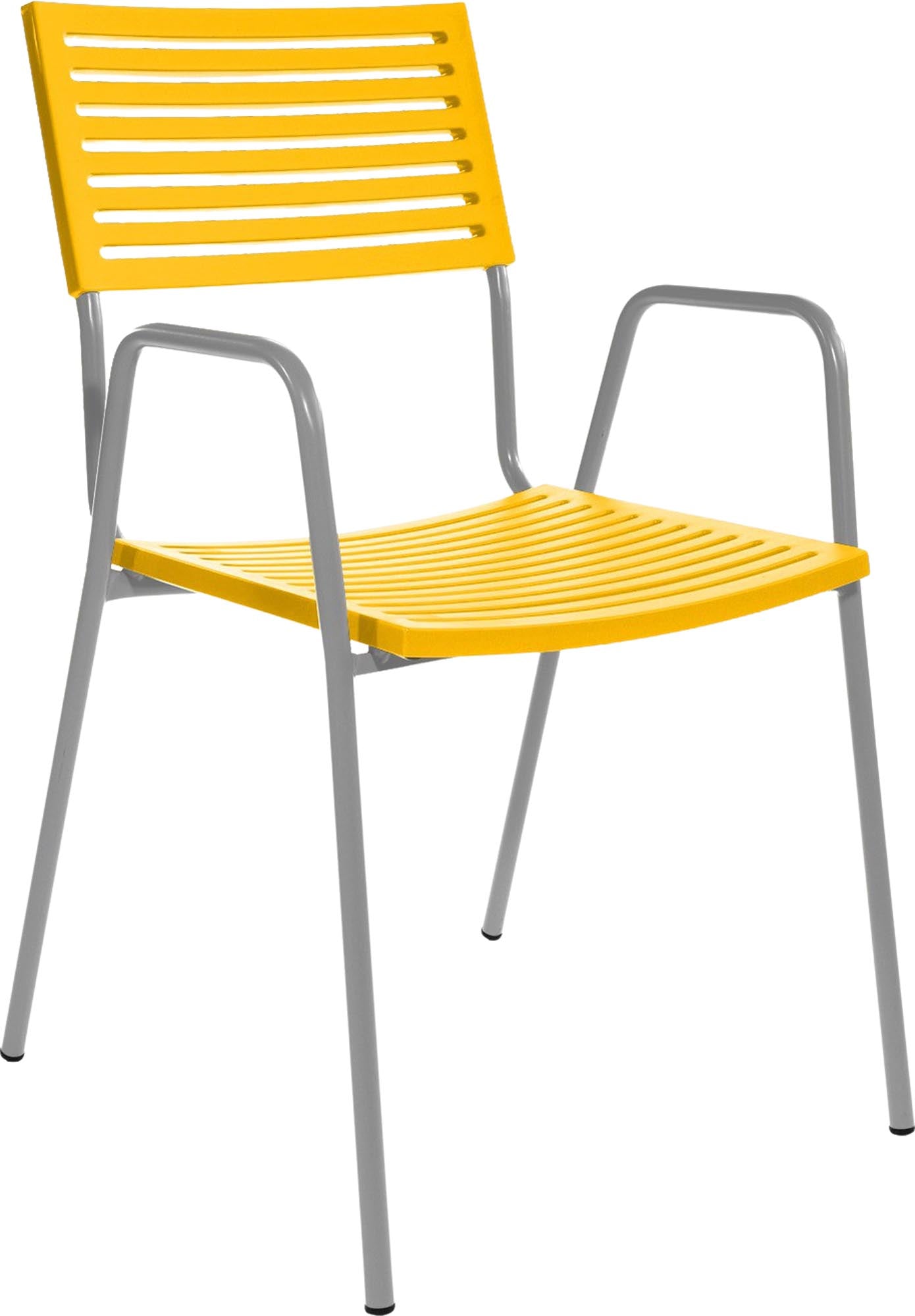 Hochwertiger Schweizer Bodensee Lamello-Gartenstuhl mit Armlehne, wetterfest, UV-beständig, langlebig und pflegeleicht – ideal für Garten, Balkon oder Terrasse.