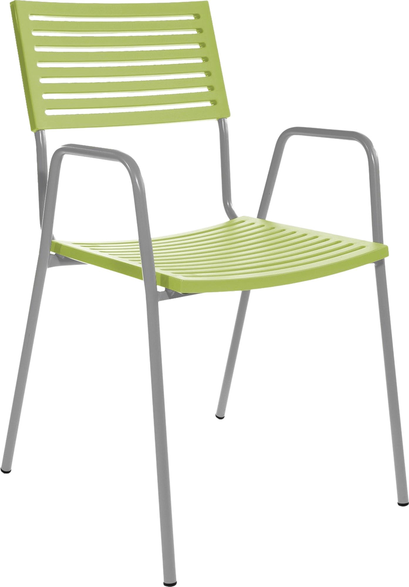 Moderner Bodensee Lamello-Gartenstuhl mit komfortablen Armlehnen, ideal für gemütliche Stunden im Freien, vereint Funktionalität und Design.