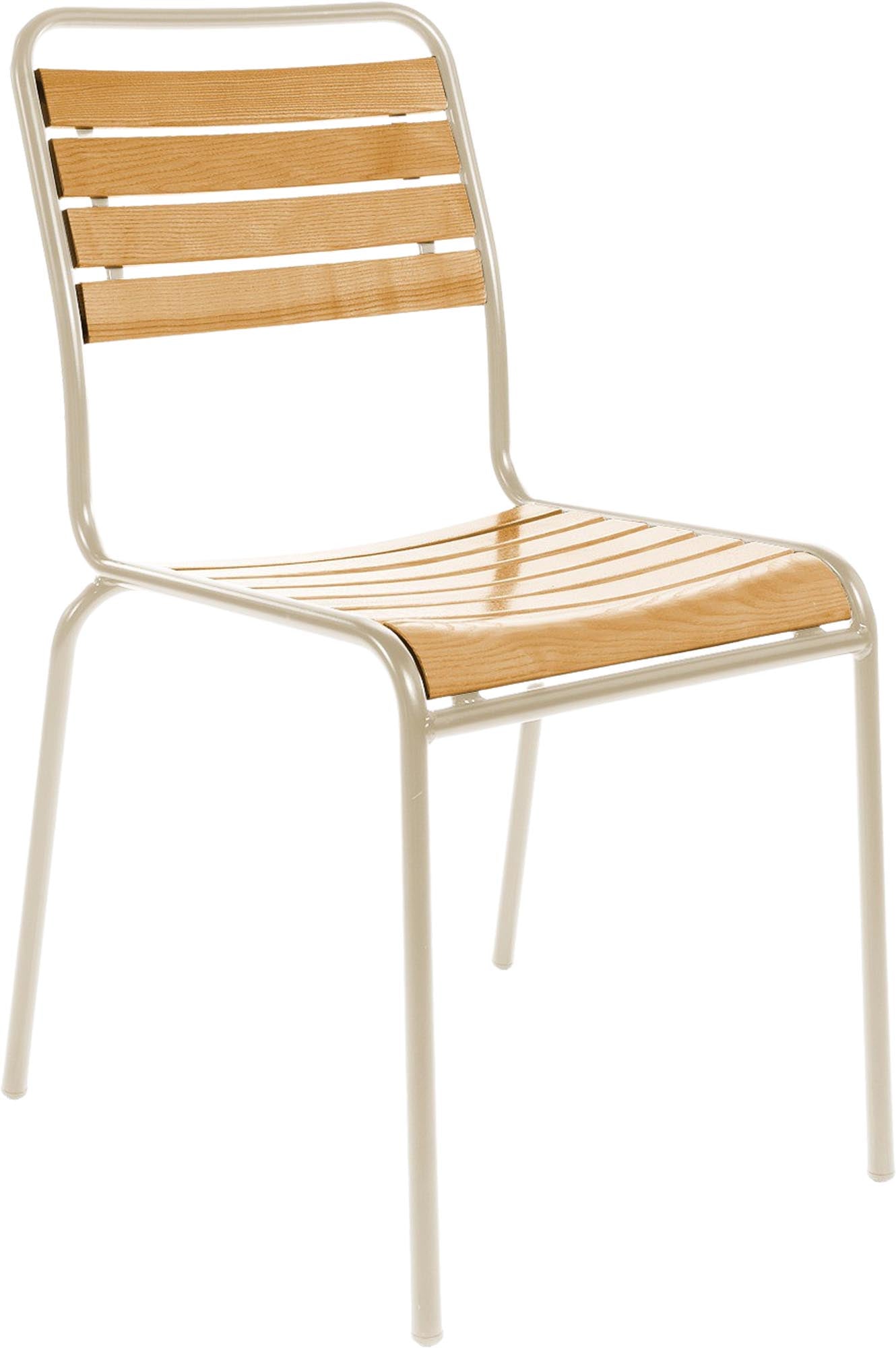 Rigi Holzlatten-Gartenstuhl ohne Armlehne in Natur geölt präsentiert im Onlineshop von KAQTU Design AG. Gartenstuhl ist von Schaffner