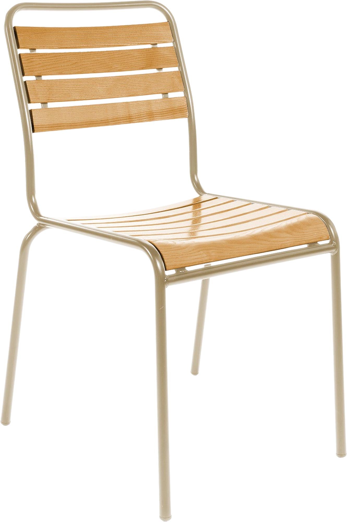 Rigi Holzlatten-Gartenstuhl ohne Armlehne in Natur geölt präsentiert im Onlineshop von KAQTU Design AG. Gartenstuhl ist von Schaffner