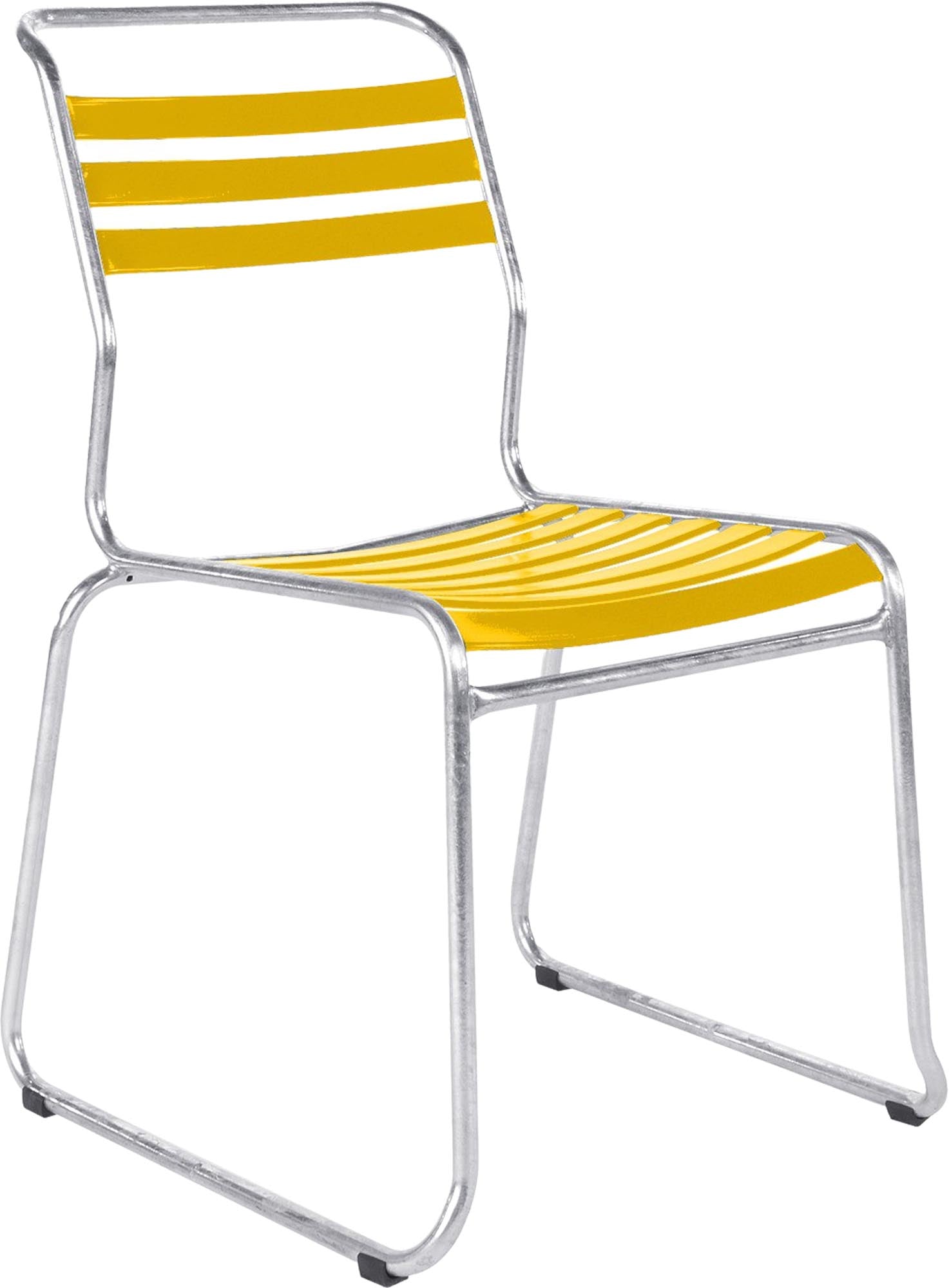 Säntis Lättli-Gartenstuhl ohne Armlehne Kufen in Gelb präsentiert im Onlineshop von KAQTU Design AG. Gartenstuhl ist von Schaffner