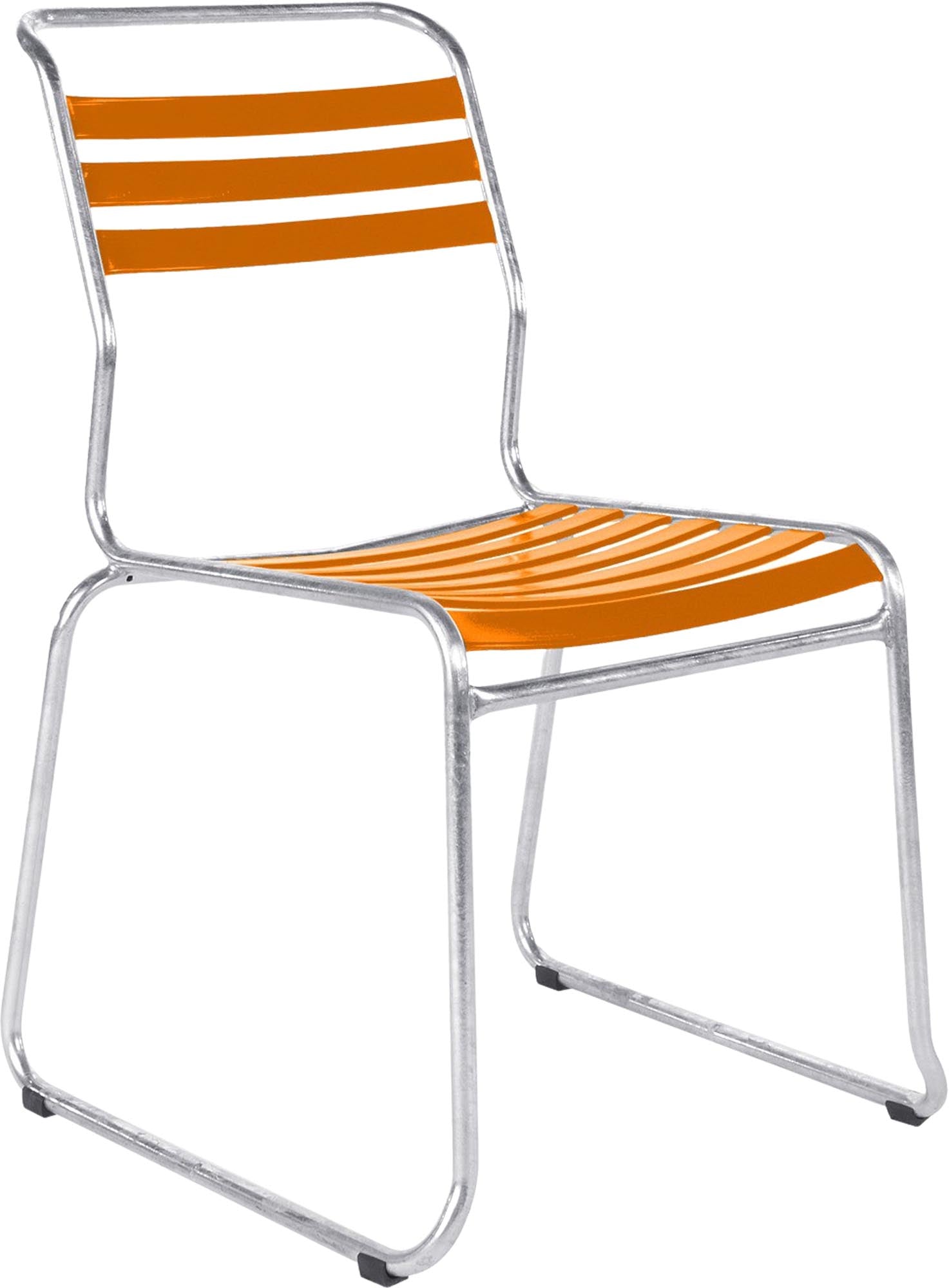 Säntis Lättli-Gartenstuhl ohne Armlehne Kufen in Orange präsentiert im Onlineshop von KAQTU Design AG. Gartenstuhl ist von Schaffner