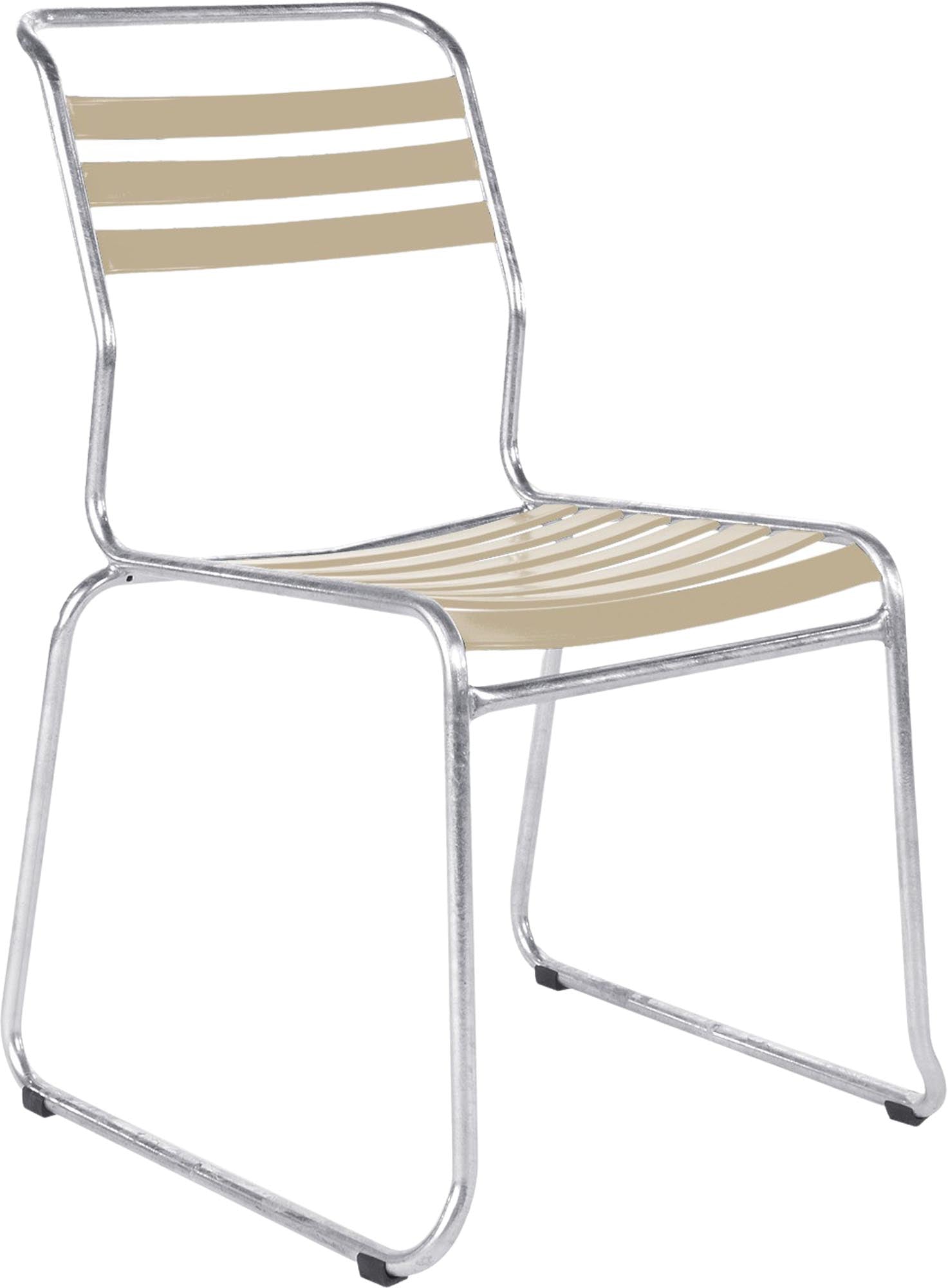Säntis Lättli-Gartenstuhl ohne Armlehne Kufen in Pastellsand präsentiert im Onlineshop von KAQTU Design AG. Gartenstuhl ist von Schaffner