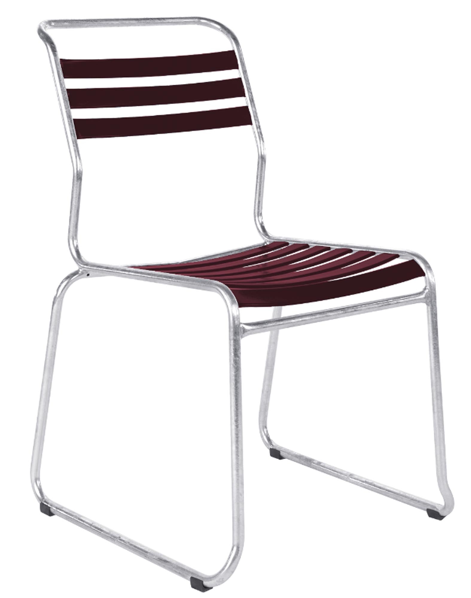 Säntis Lättli-Gartenstuhl ohne Armlehne Kufen in Bordeaux präsentiert im Onlineshop von KAQTU Design AG. Gartenstuhl ist von Schaffner