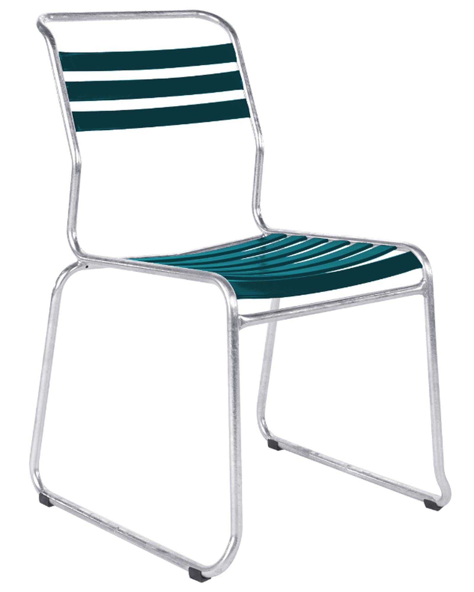 Säntis Lättli-Gartenstuhl ohne Armlehne Kufen in Kaliblau präsentiert im Onlineshop von KAQTU Design AG. Gartenstuhl ist von Schaffner