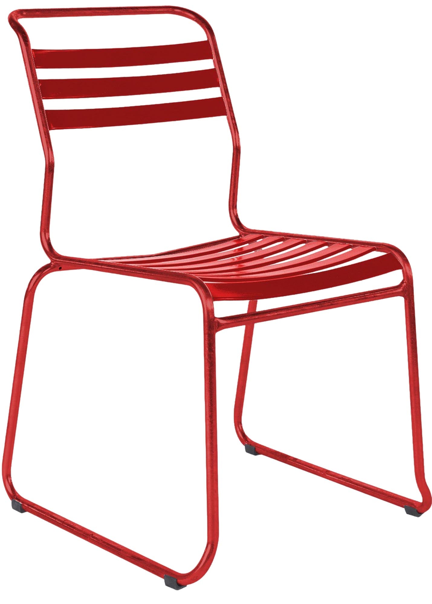Säntis Lättli-Gartenstuhl ohne Armlehne Kufen in Rot präsentiert im Onlineshop von KAQTU Design AG. Gartenstuhl ist von Schaffner