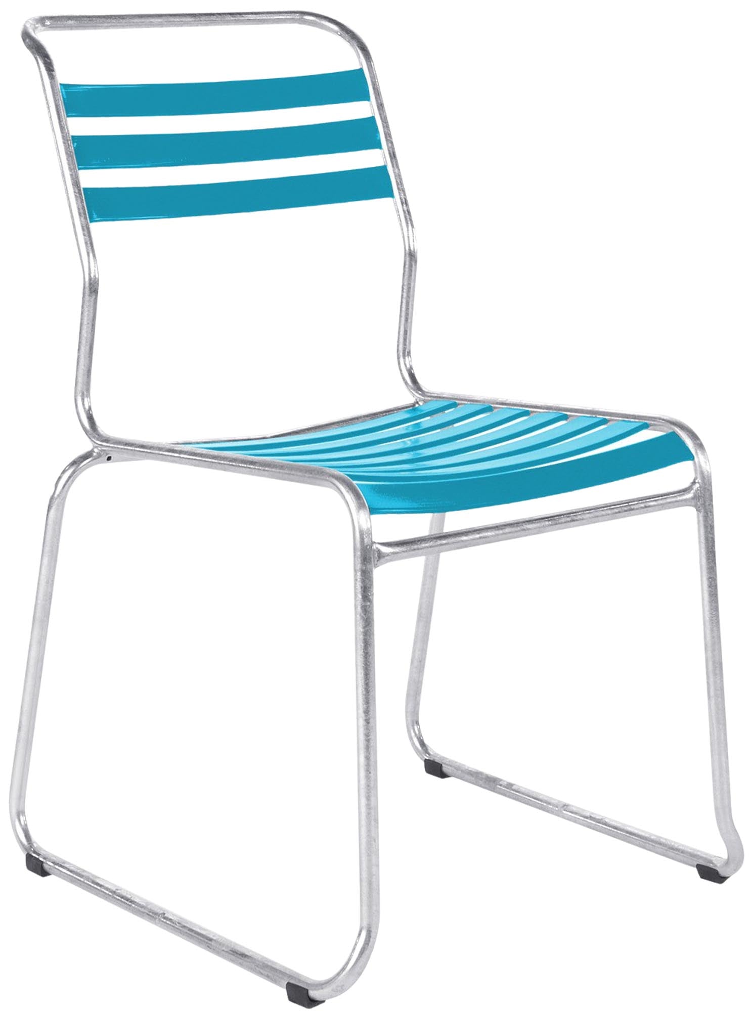Säntis Lättli-Gartenstuhl ohne Armlehne Kufen in Türkis präsentiert im Onlineshop von KAQTU Design AG. Gartenstuhl ist von Schaffner