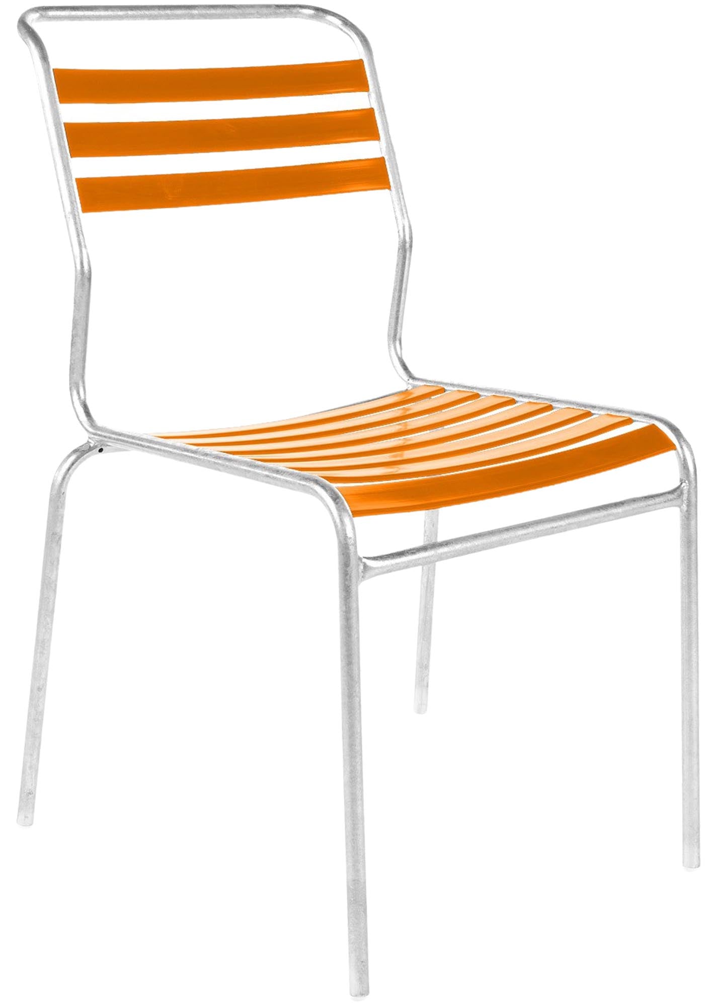 Säntis Lättli-Gartenstuhl ohne Armlehne in Orange präsentiert im Onlineshop von KAQTU Design AG. Gartenstuhl ist von Schaffner