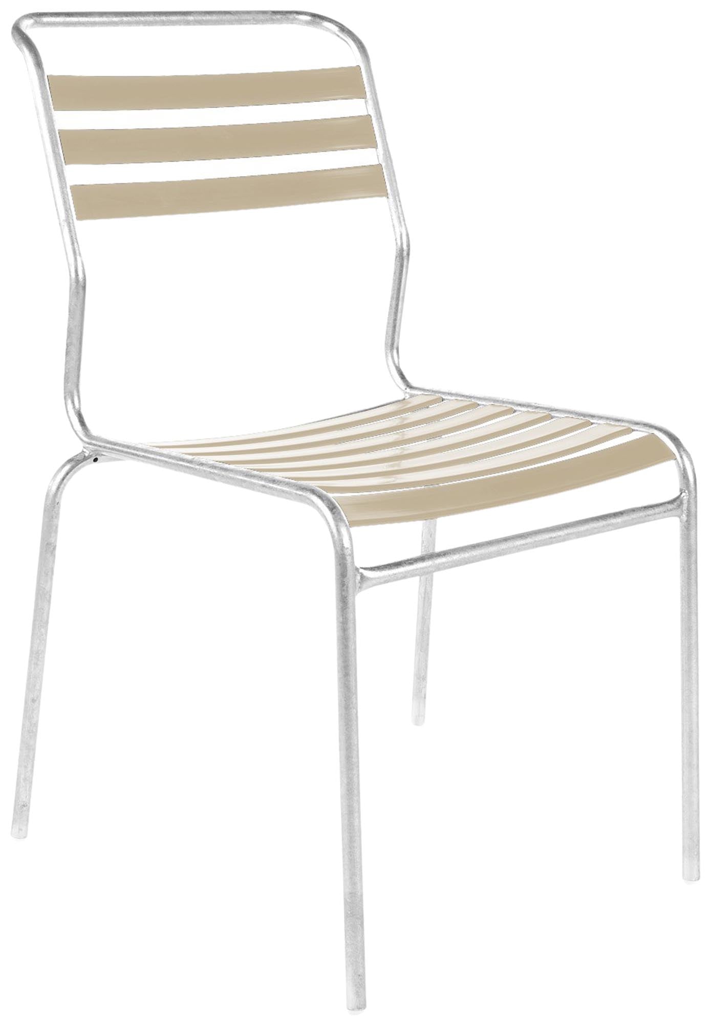 Säntis Lättli-Gartenstuhl ohne Armlehne in Pastellsand präsentiert im Onlineshop von KAQTU Design AG. Gartenstuhl ist von Schaffner